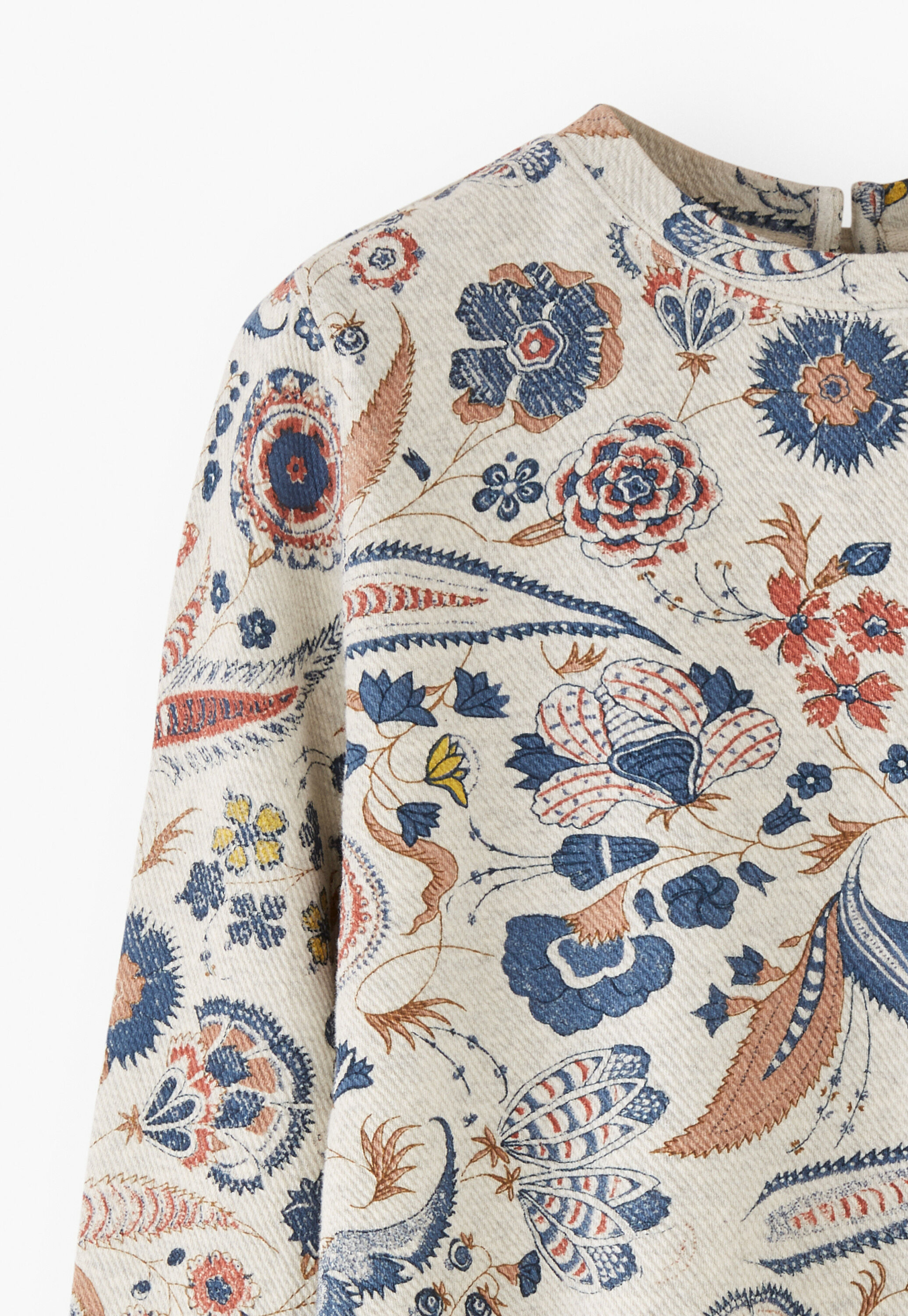 Printed jersey sweatshirt, Pearl denim, large