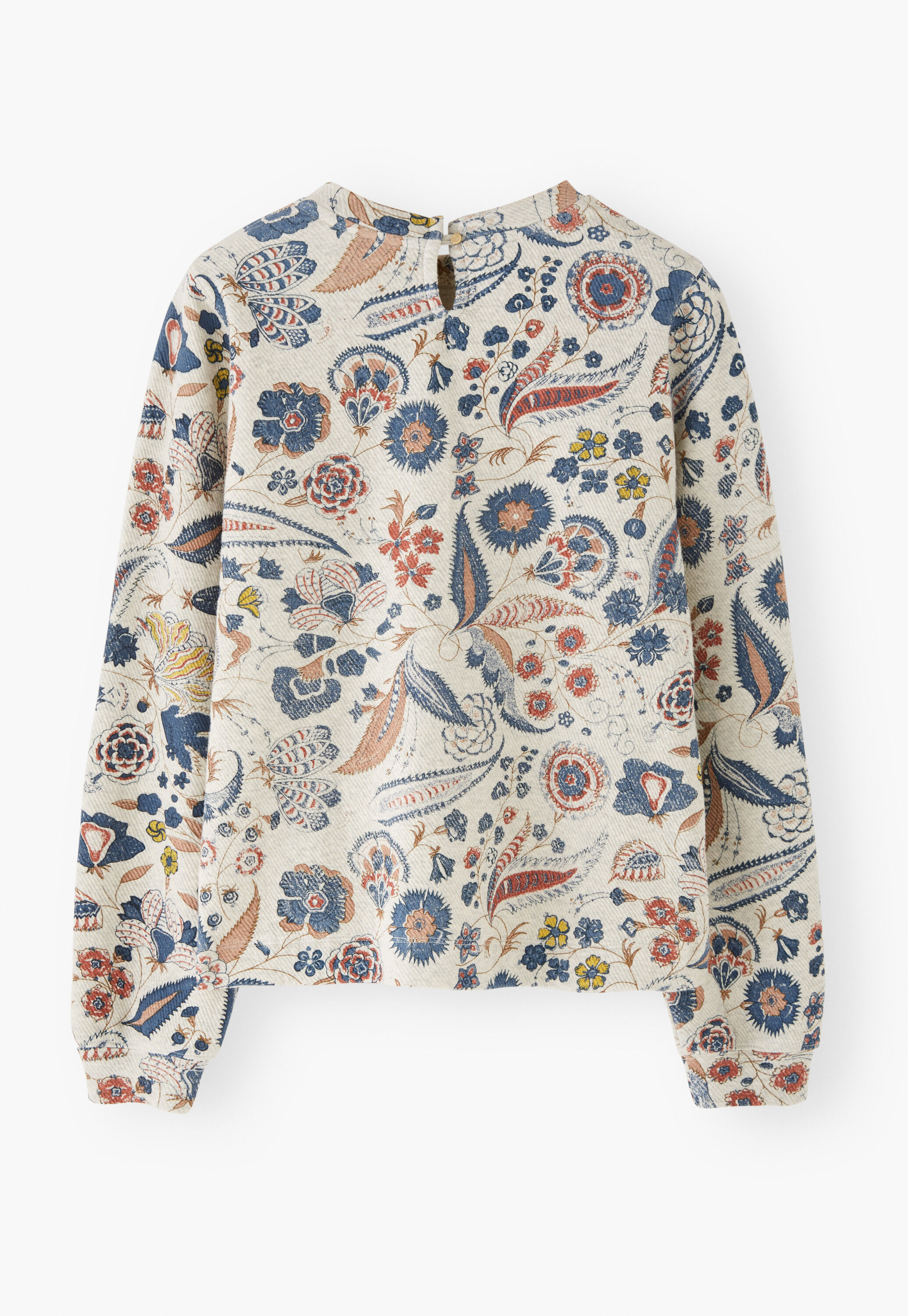 Printed jersey sweatshirt, Pearl denim, large