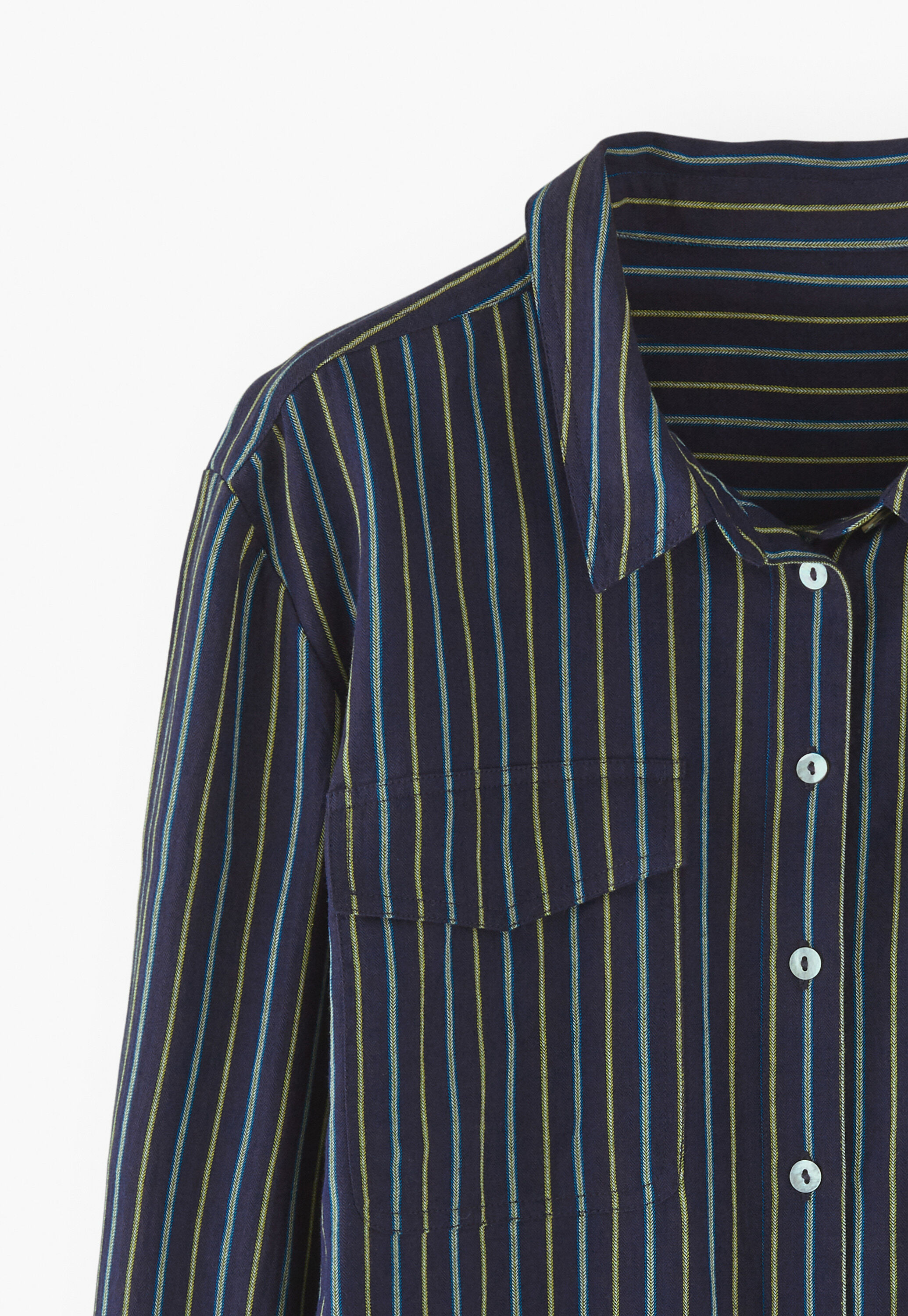 Striped blouse, Indigo, large