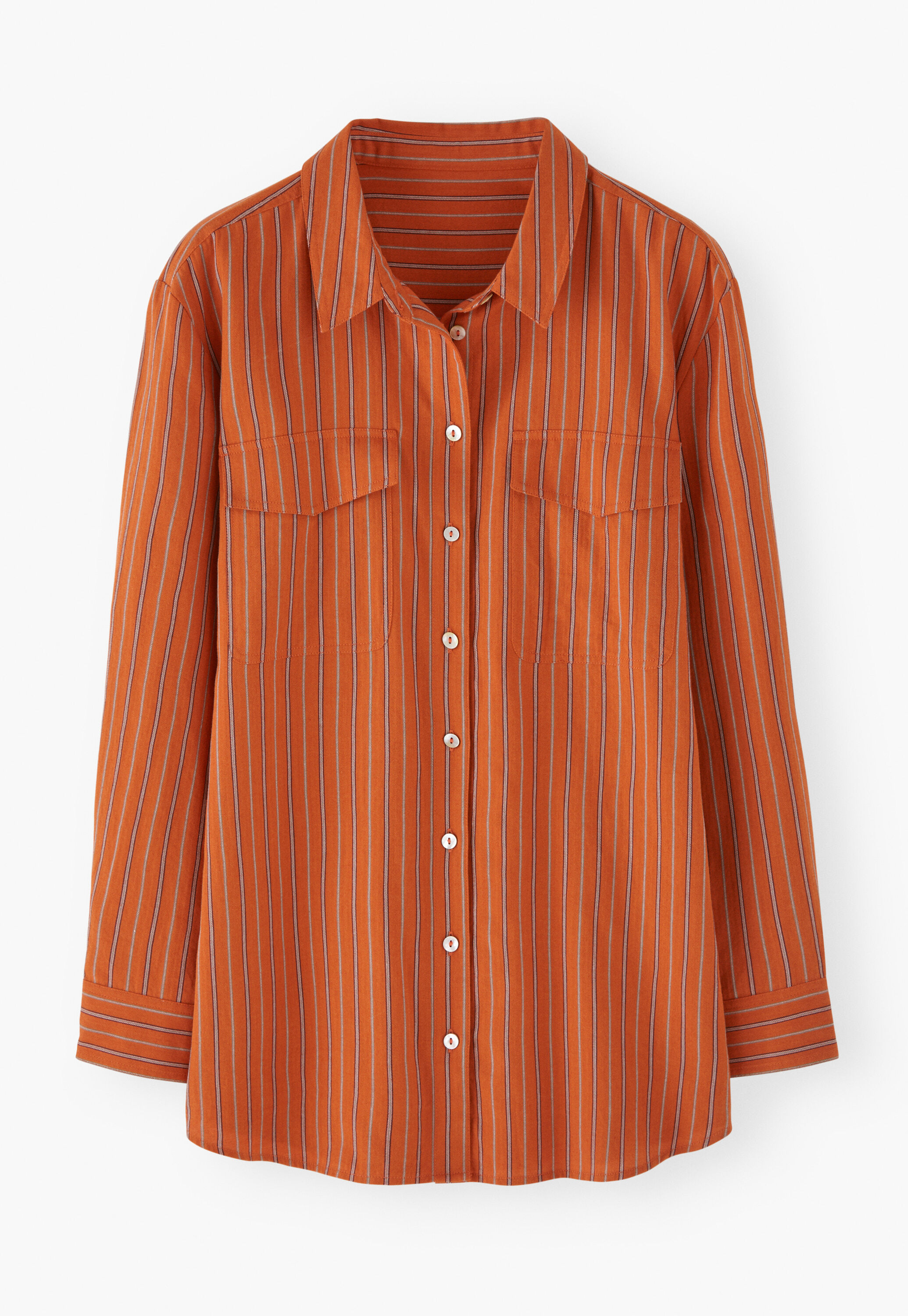 Striped blouse, Burnt orange, large