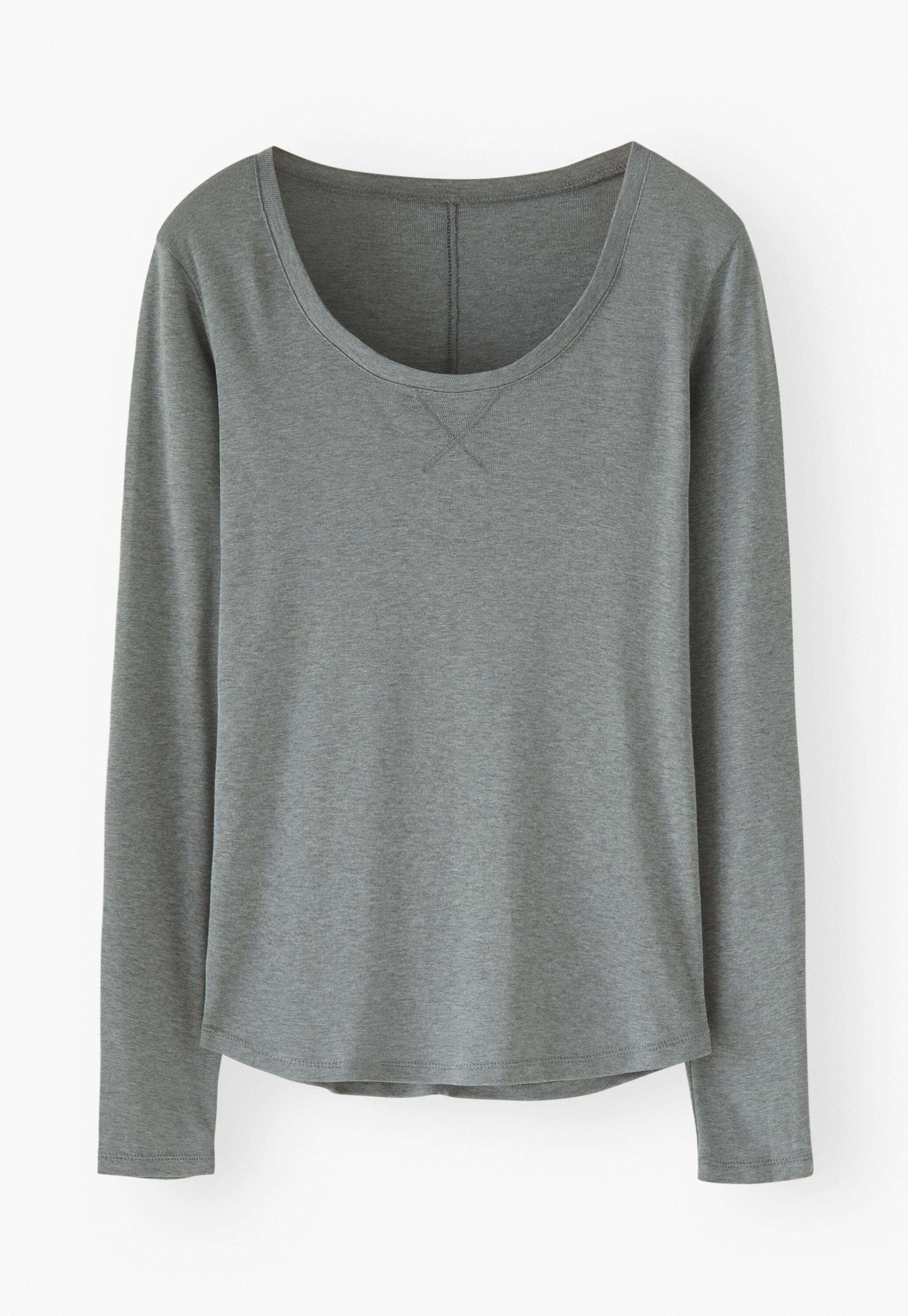 Scoop-neck top, Aqua grey, large