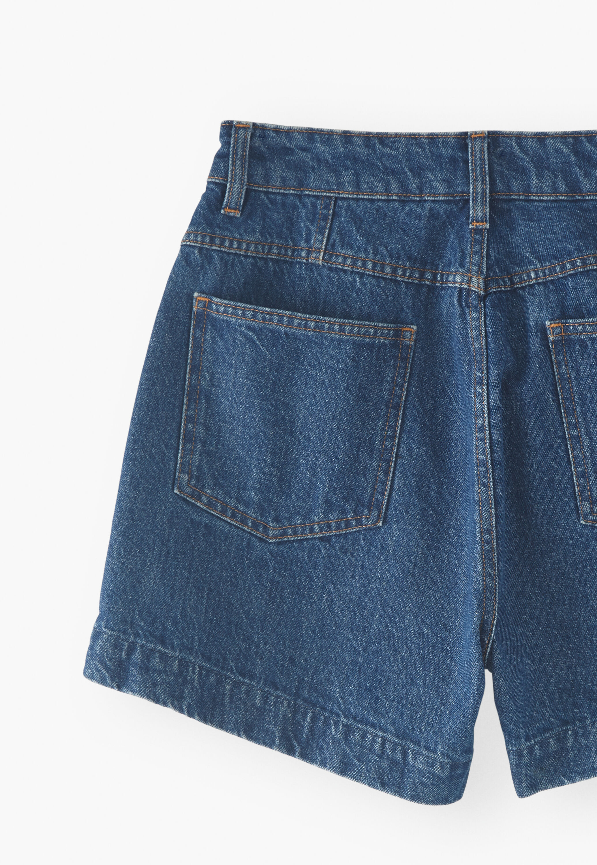 High-waisted denim shorts