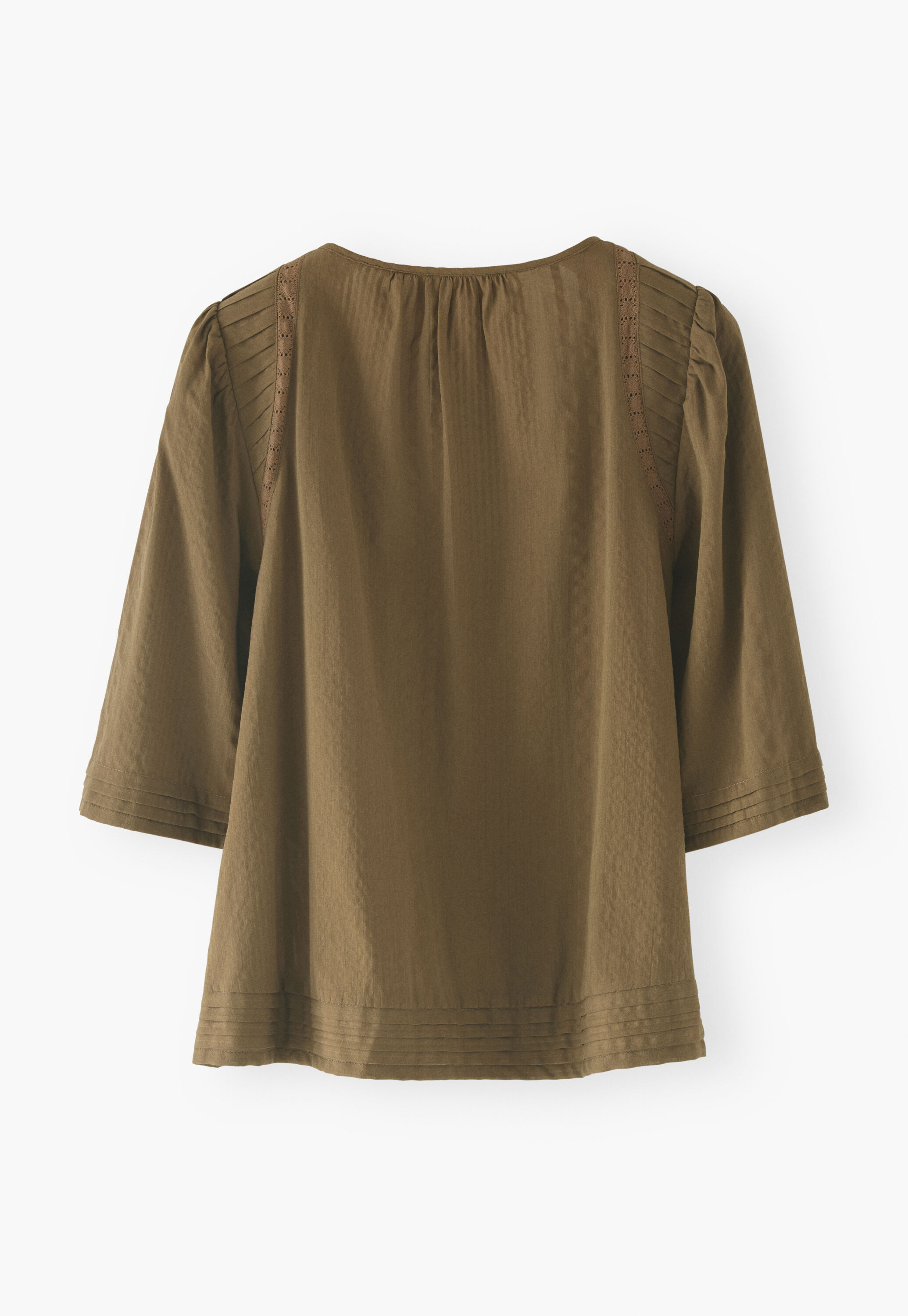 Cropped blouse, Dark olive, large