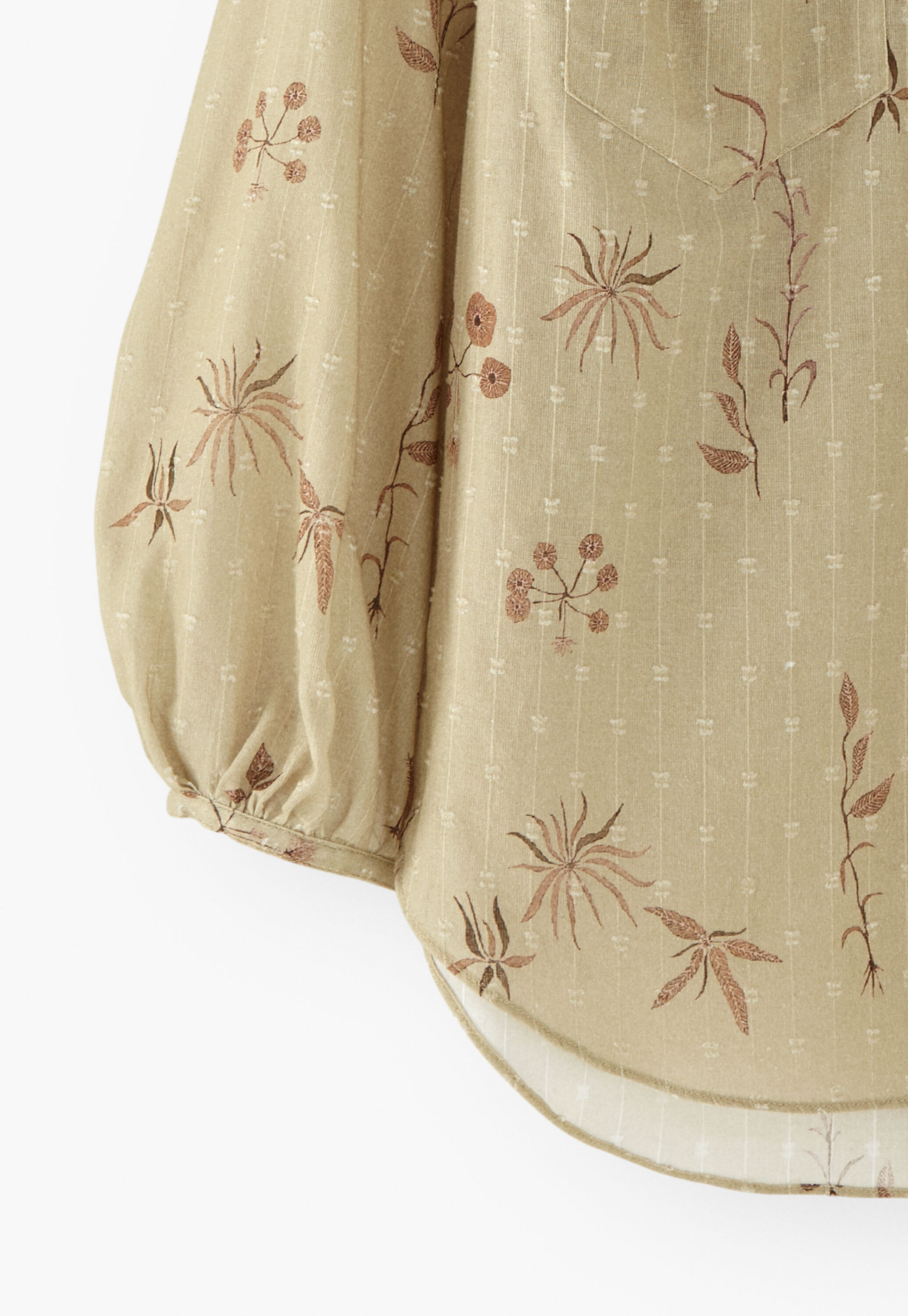 Printed boyfriend shirt, Pecan sand, large