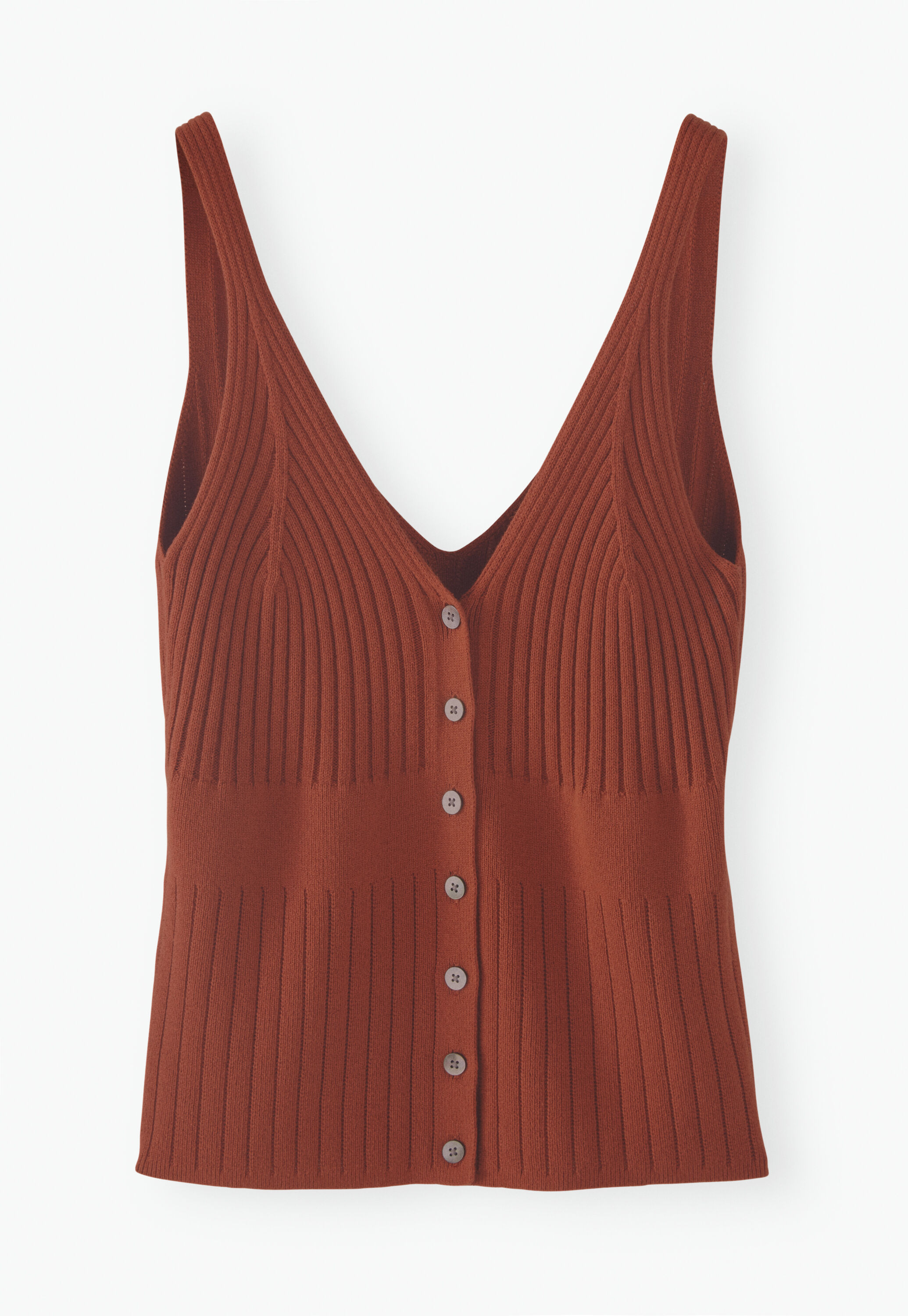 Knitted-rib vest