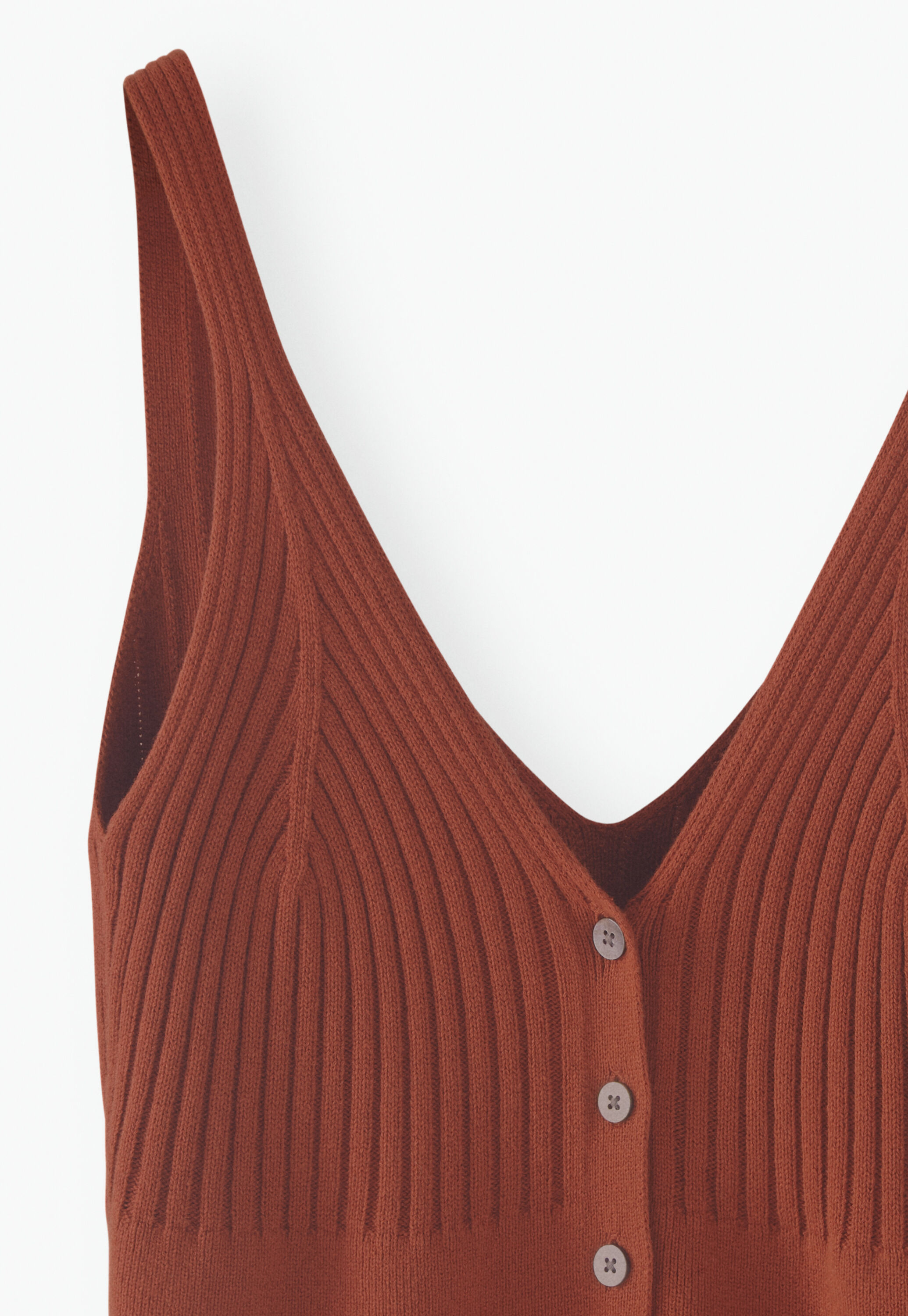 Knitted-rib vest
