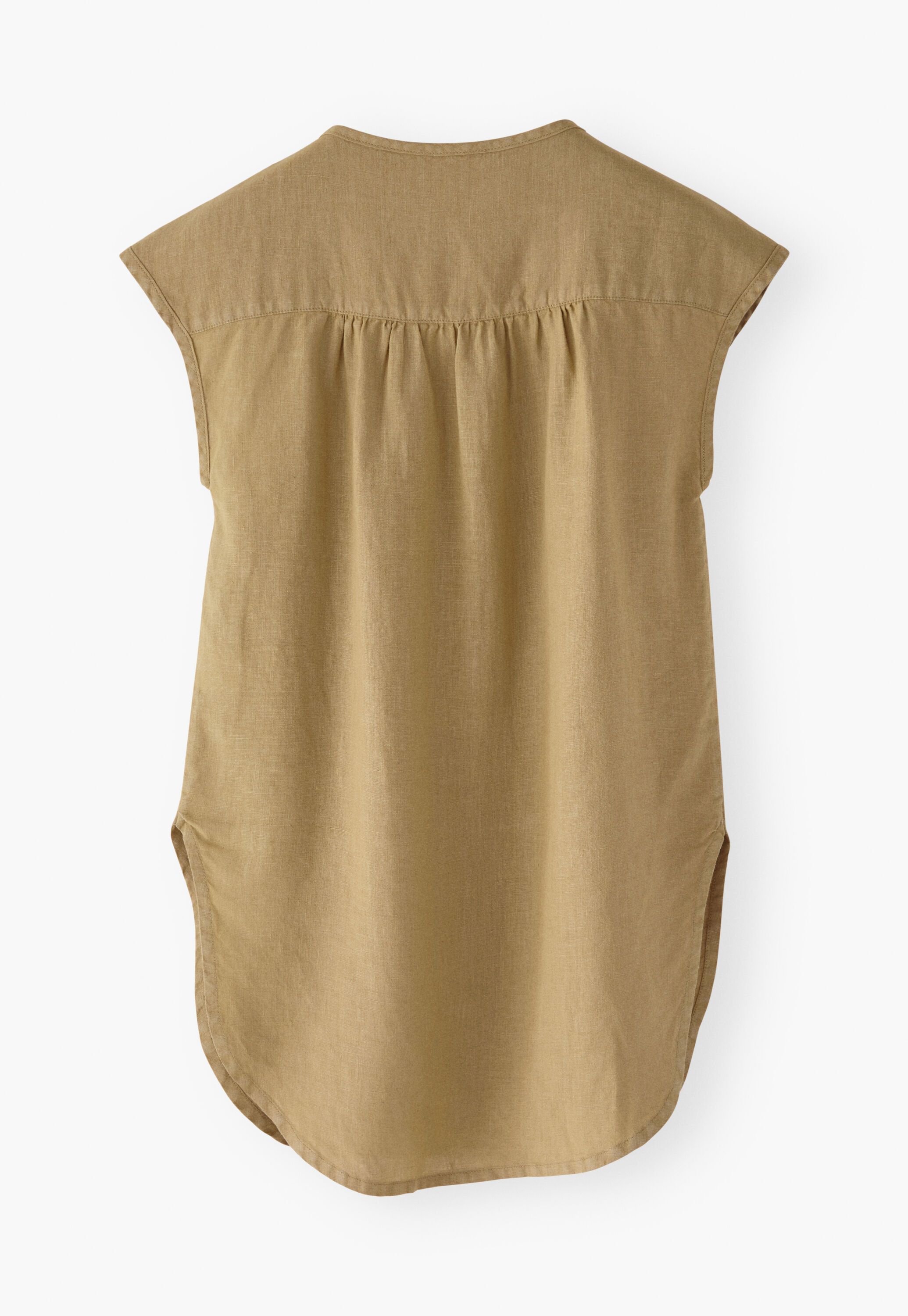 Embroidered cap-sleeve blouse