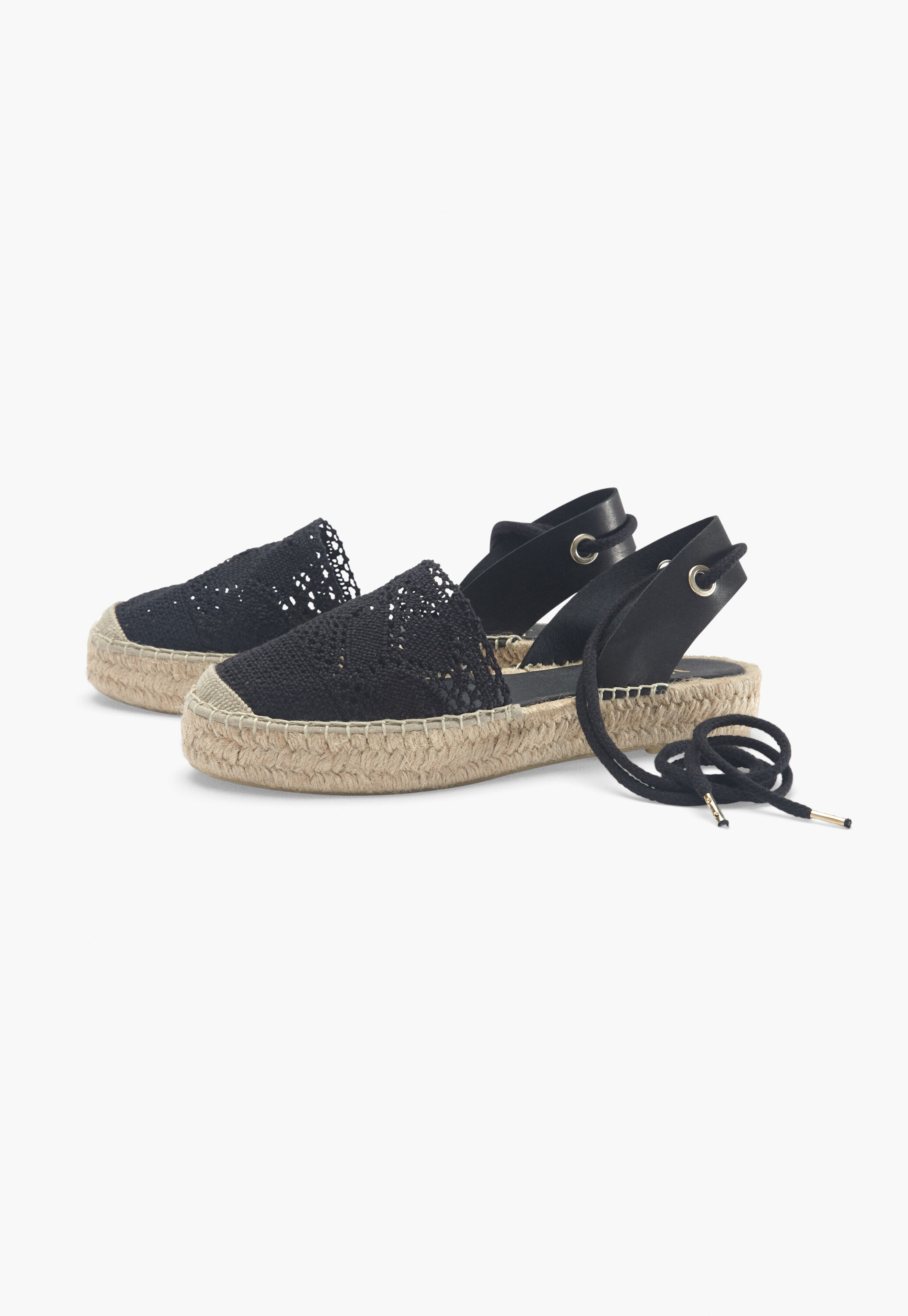 Lace-front espadrilles