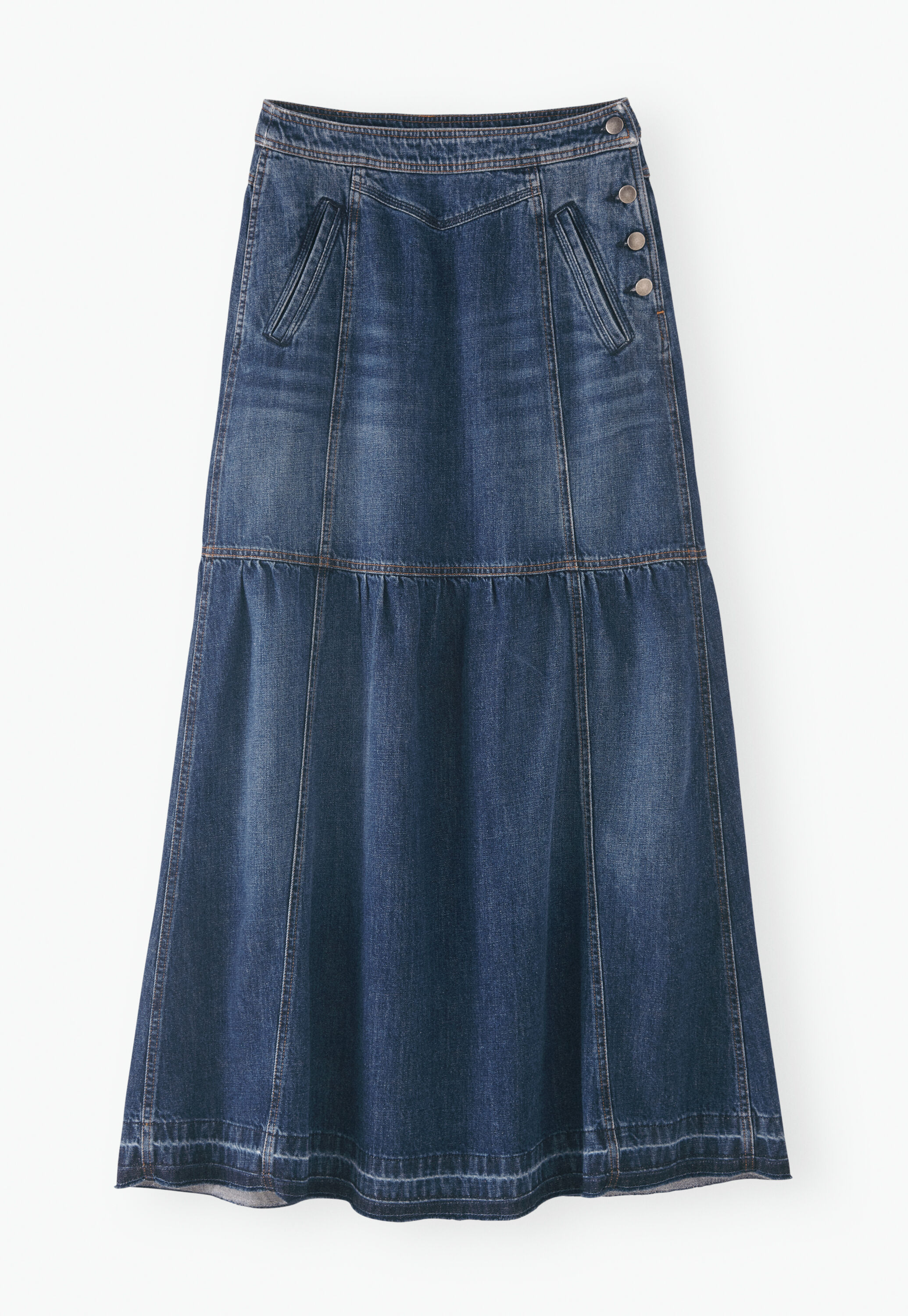 Denim maxi-skirt
