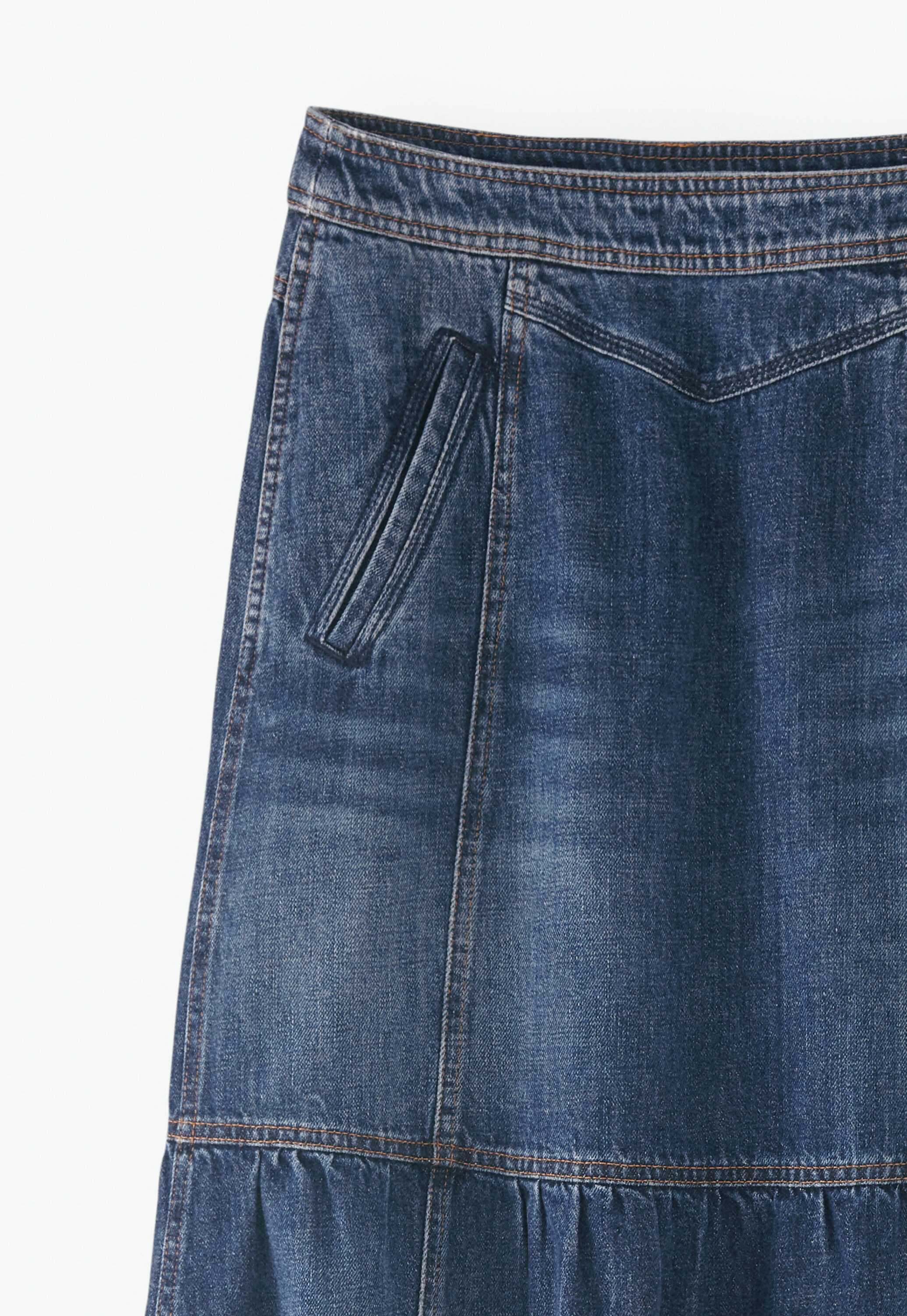 Denim maxi-skirt