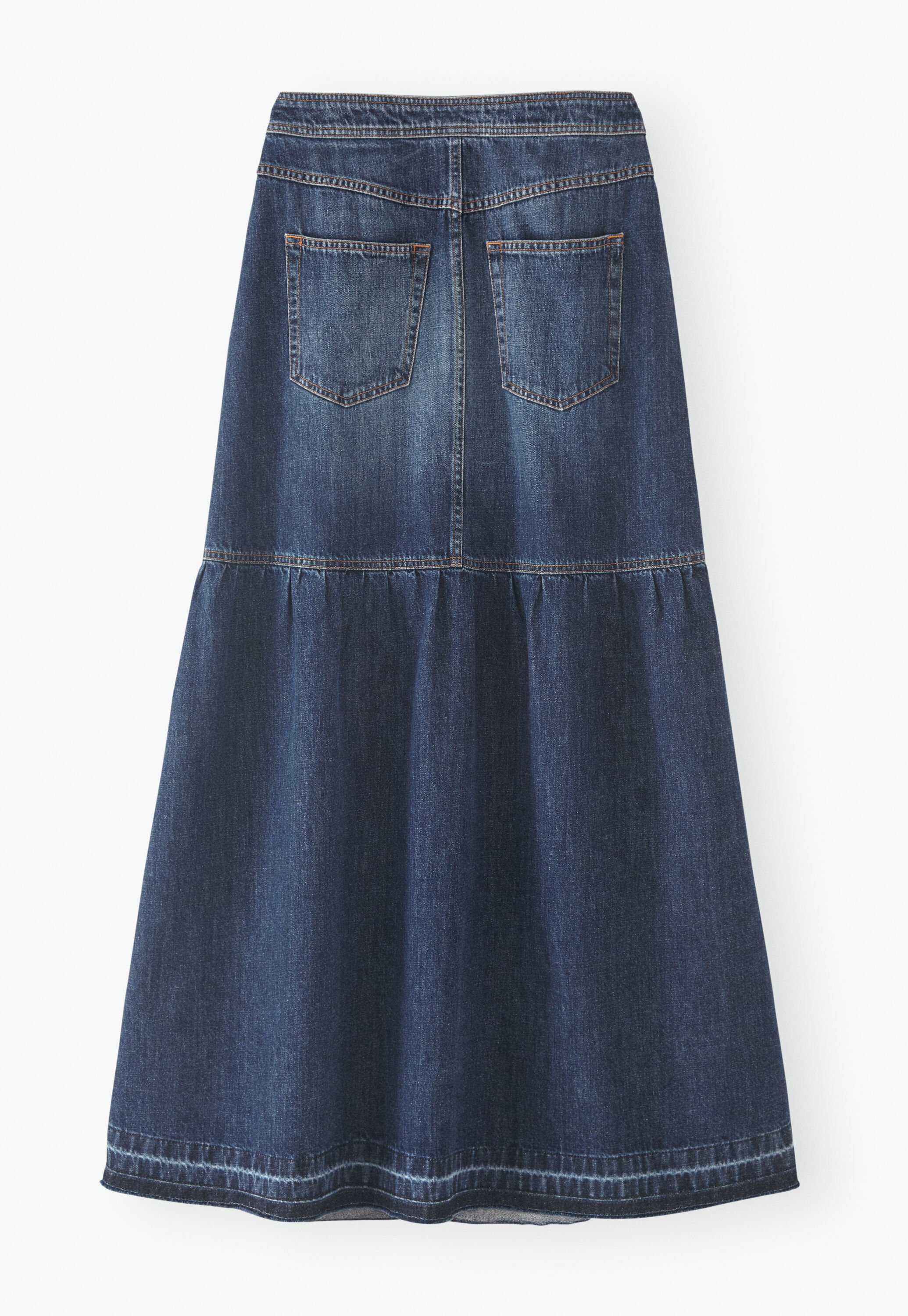 Denim maxi-skirt