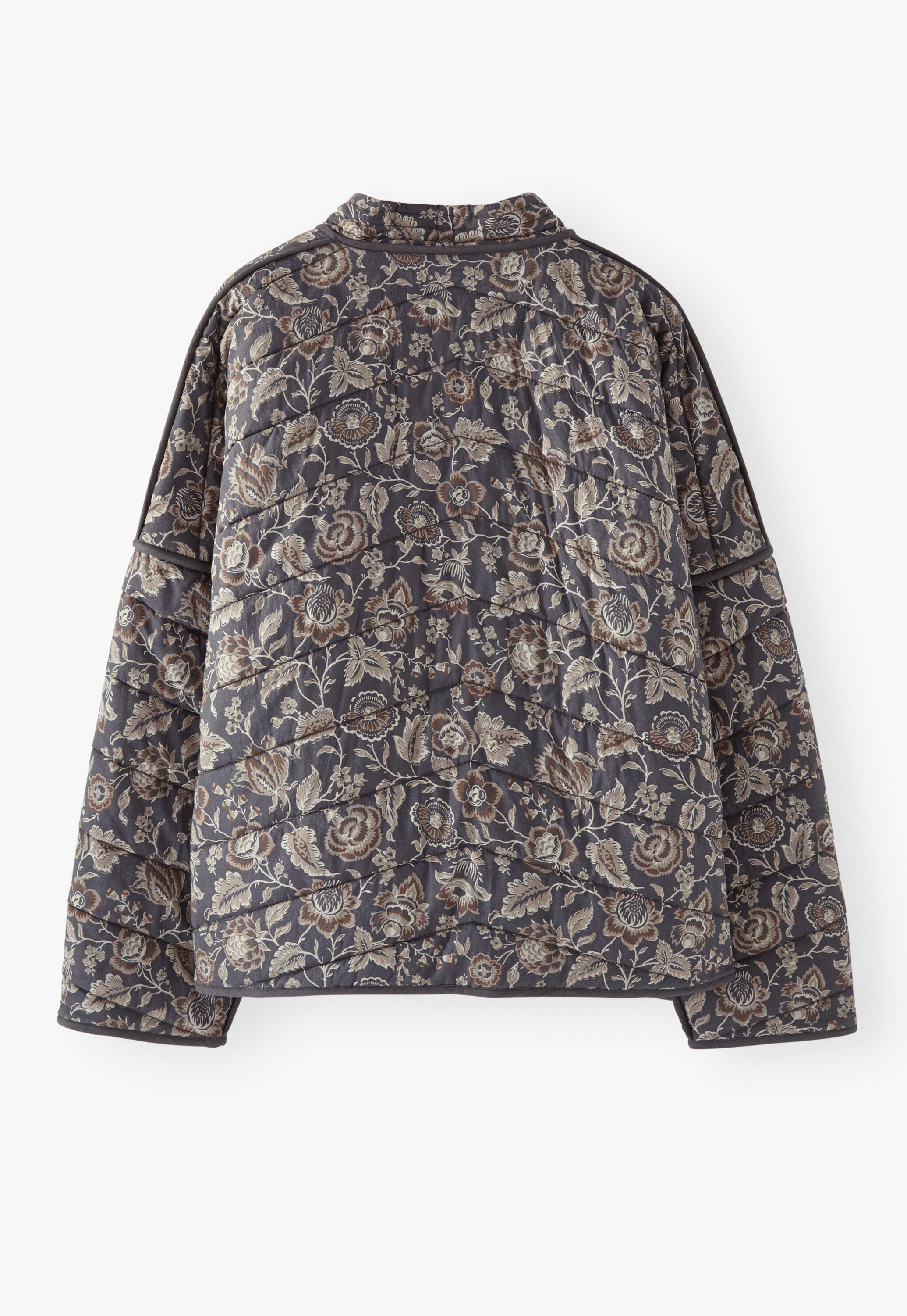 Quilted printed jacket, Charcoal mink, large