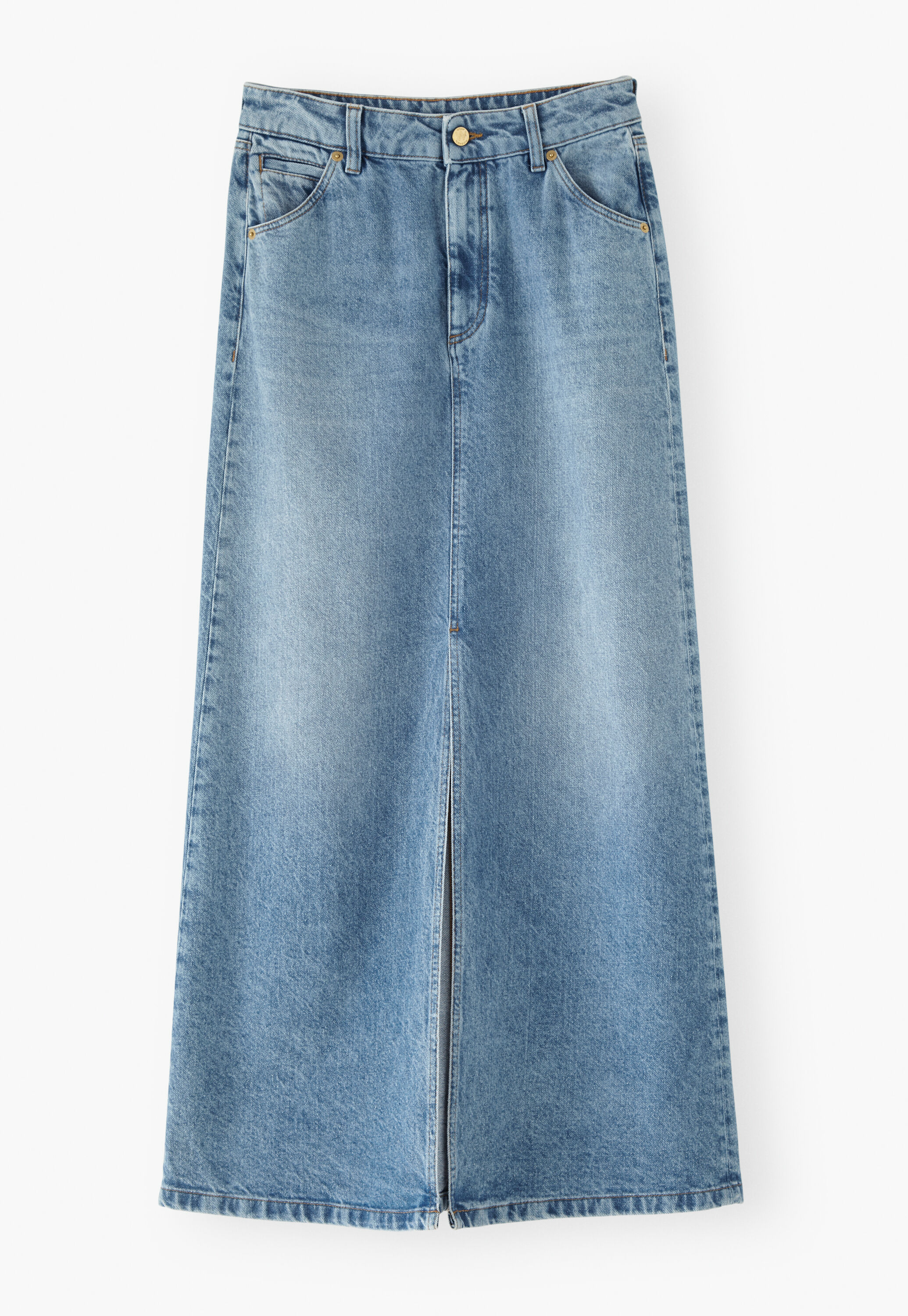 Denim maxi-skirt
