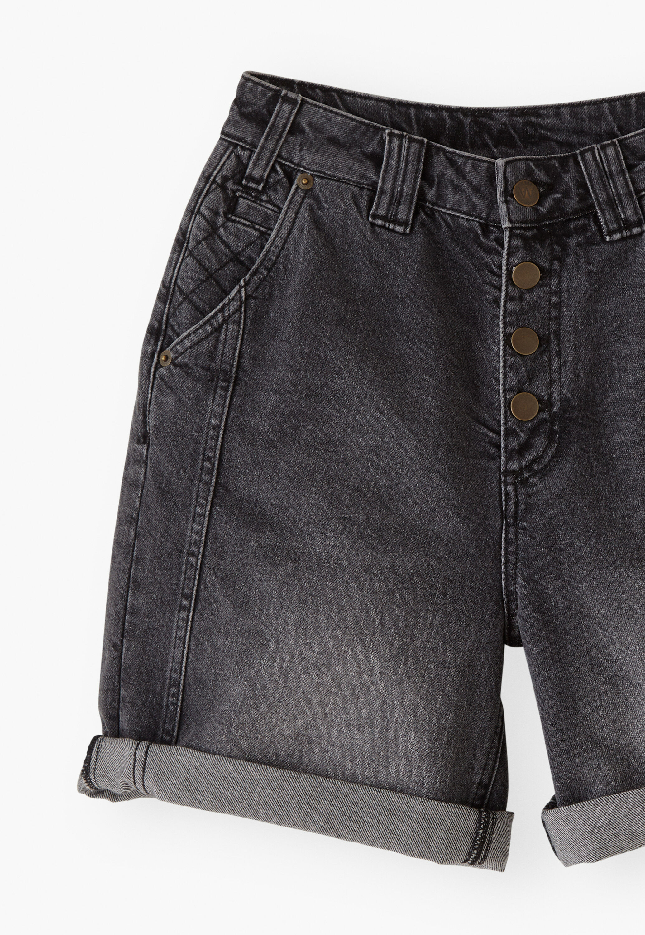 Denim shorts, Charcoal, large