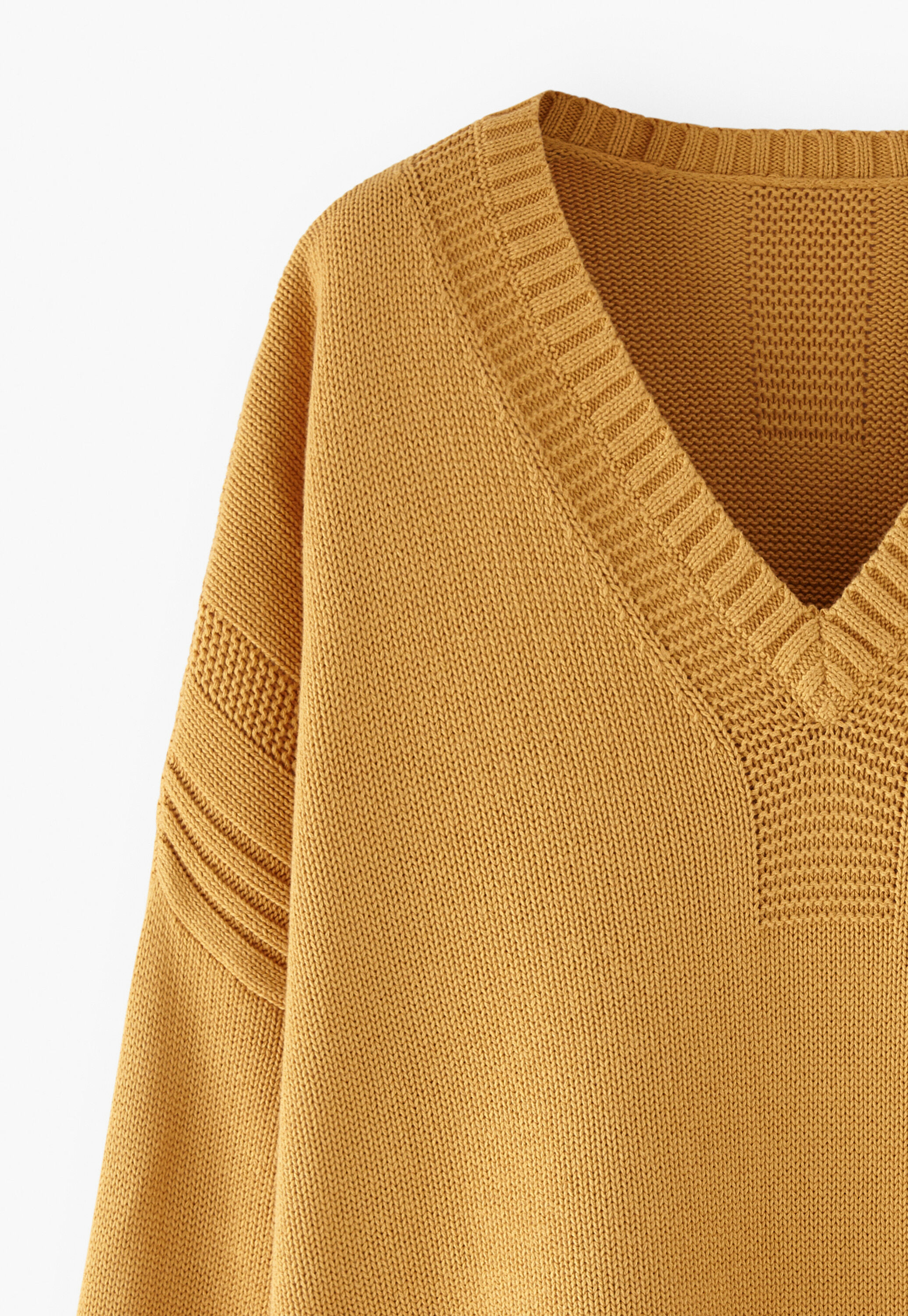 V-neck sweater, Warm yellow, large