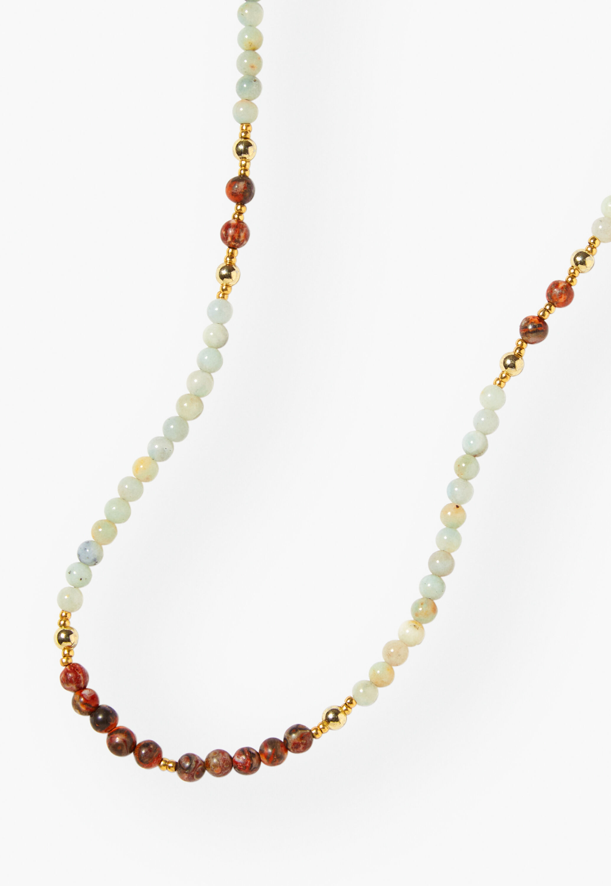 Rhondite & amazonite beaded necklace