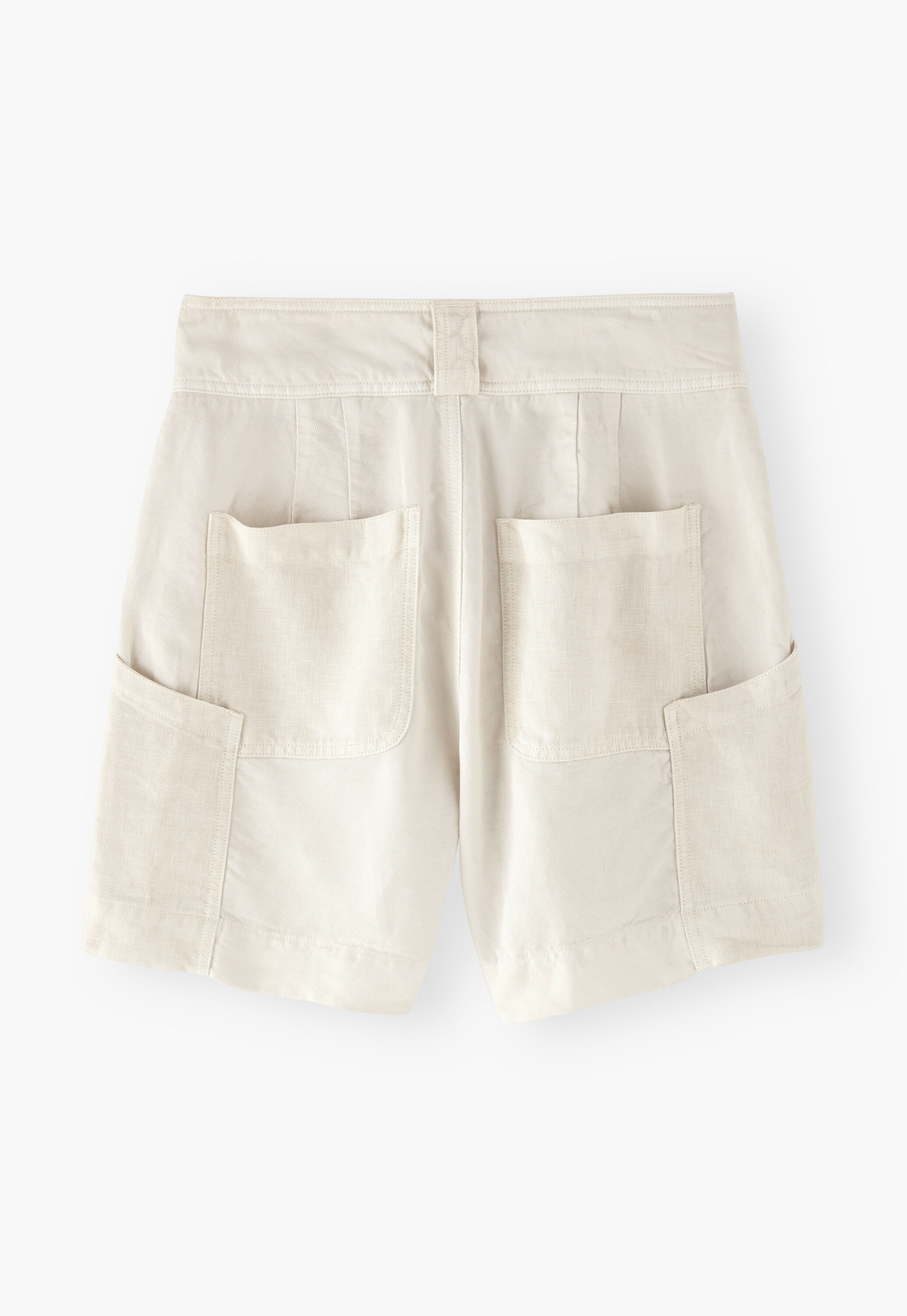 Contrast-fabric shorts, Ivory, large