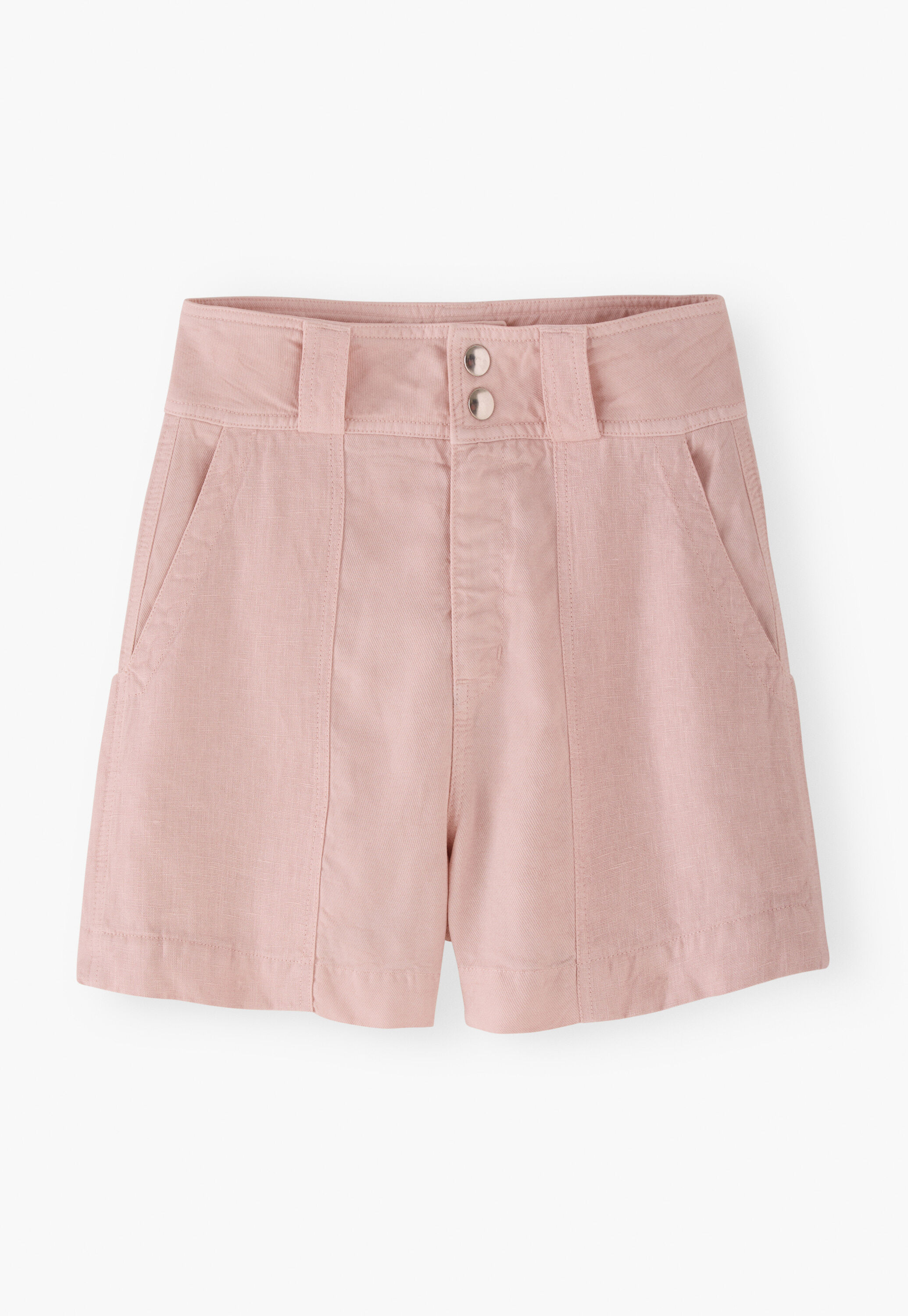 Contrast-fabric shorts, Pastel pink, large