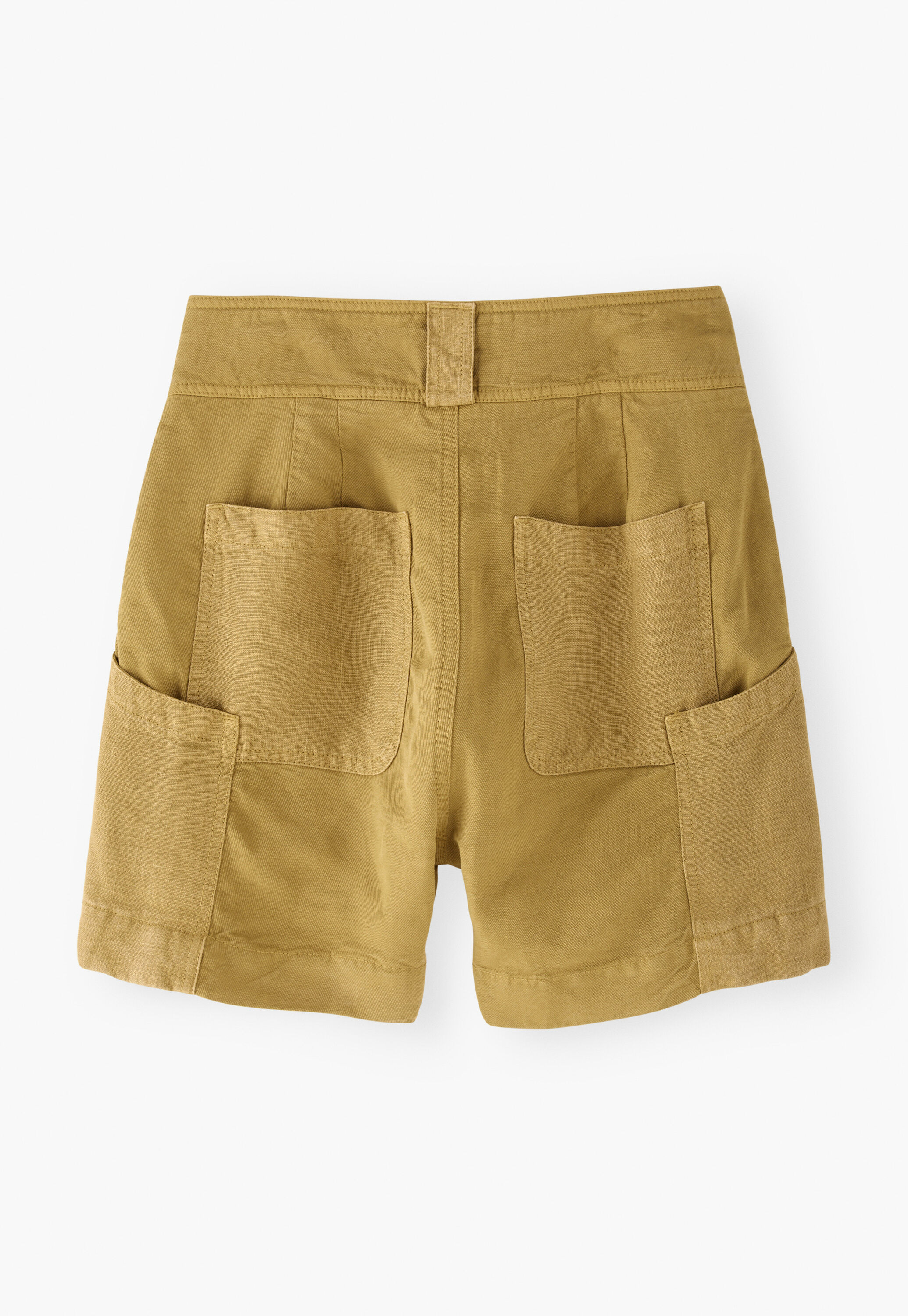 Contrast-fabric shorts, Honey ochre, large