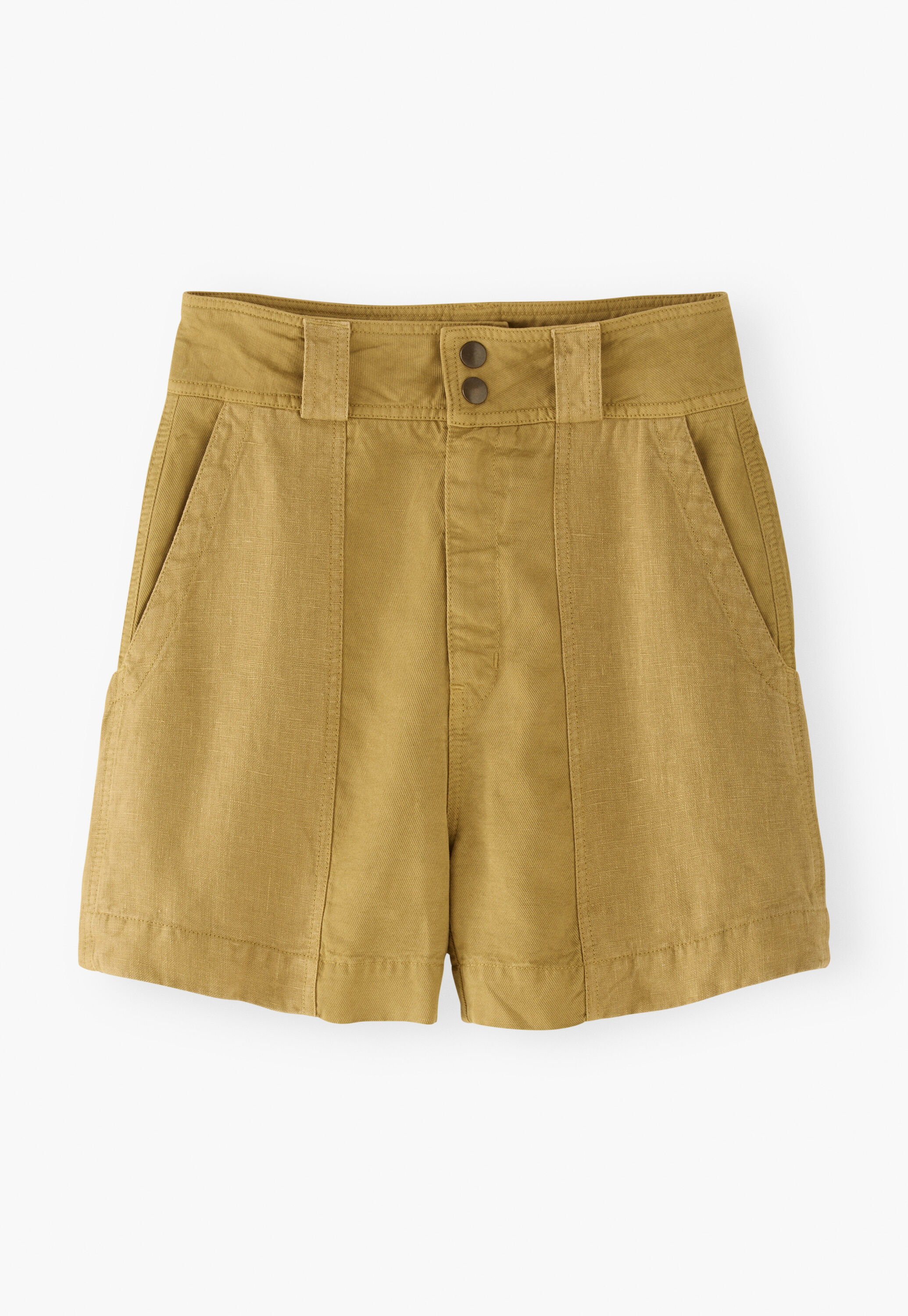 Contrast-fabric shorts, Honey ochre, large