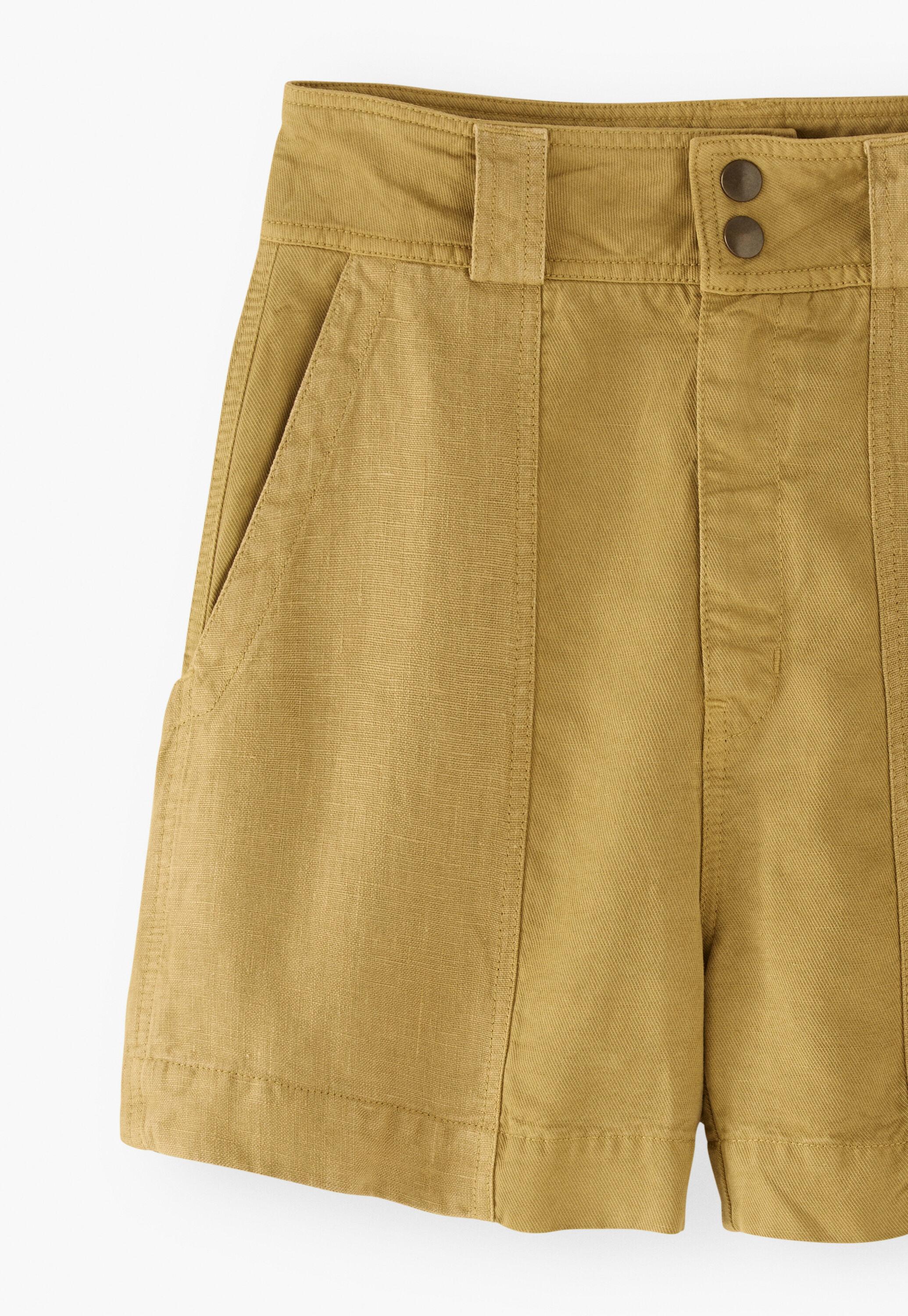 Contrast-fabric shorts, Honey ochre, large