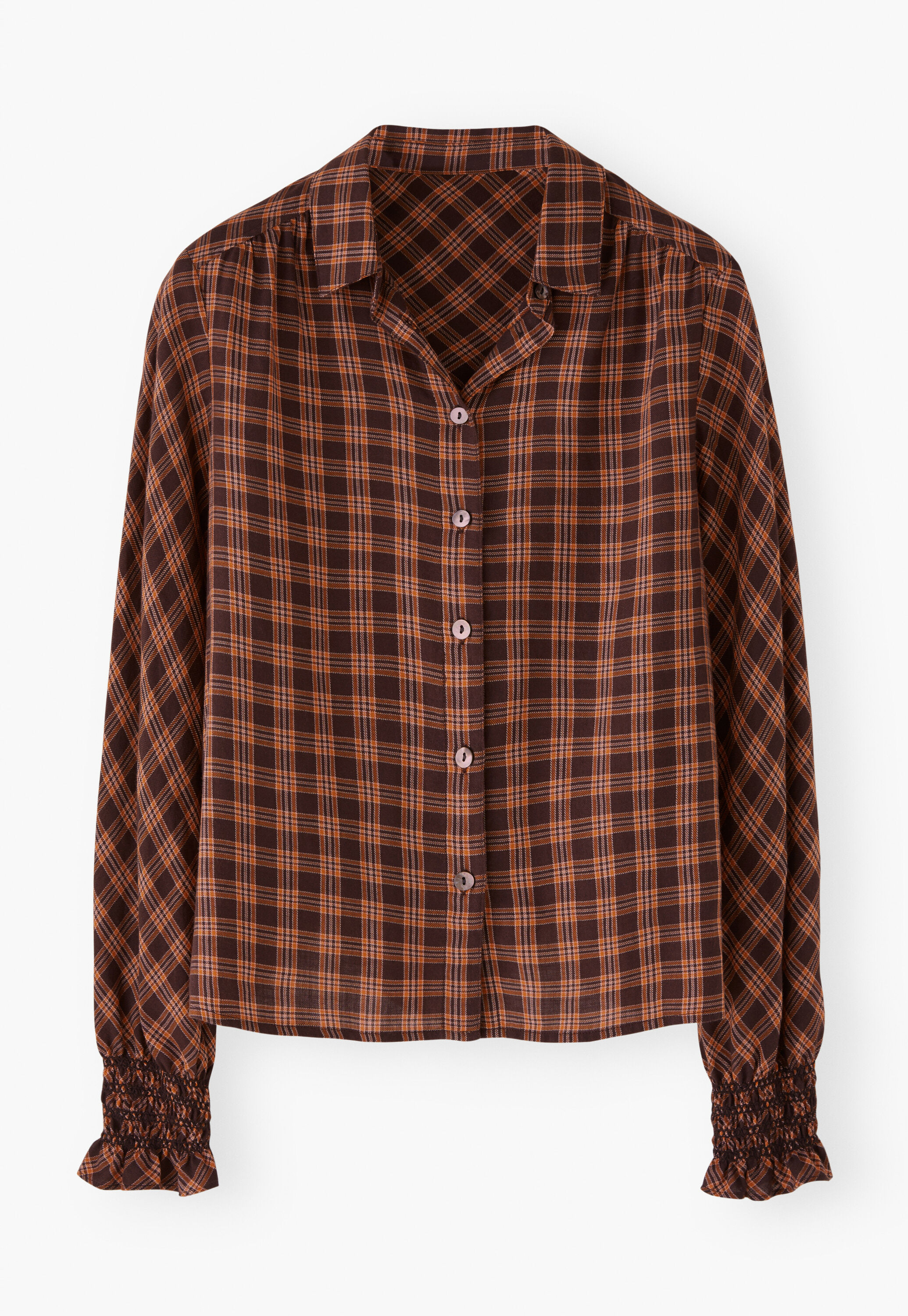 Checked shirt, Brown spice, large
