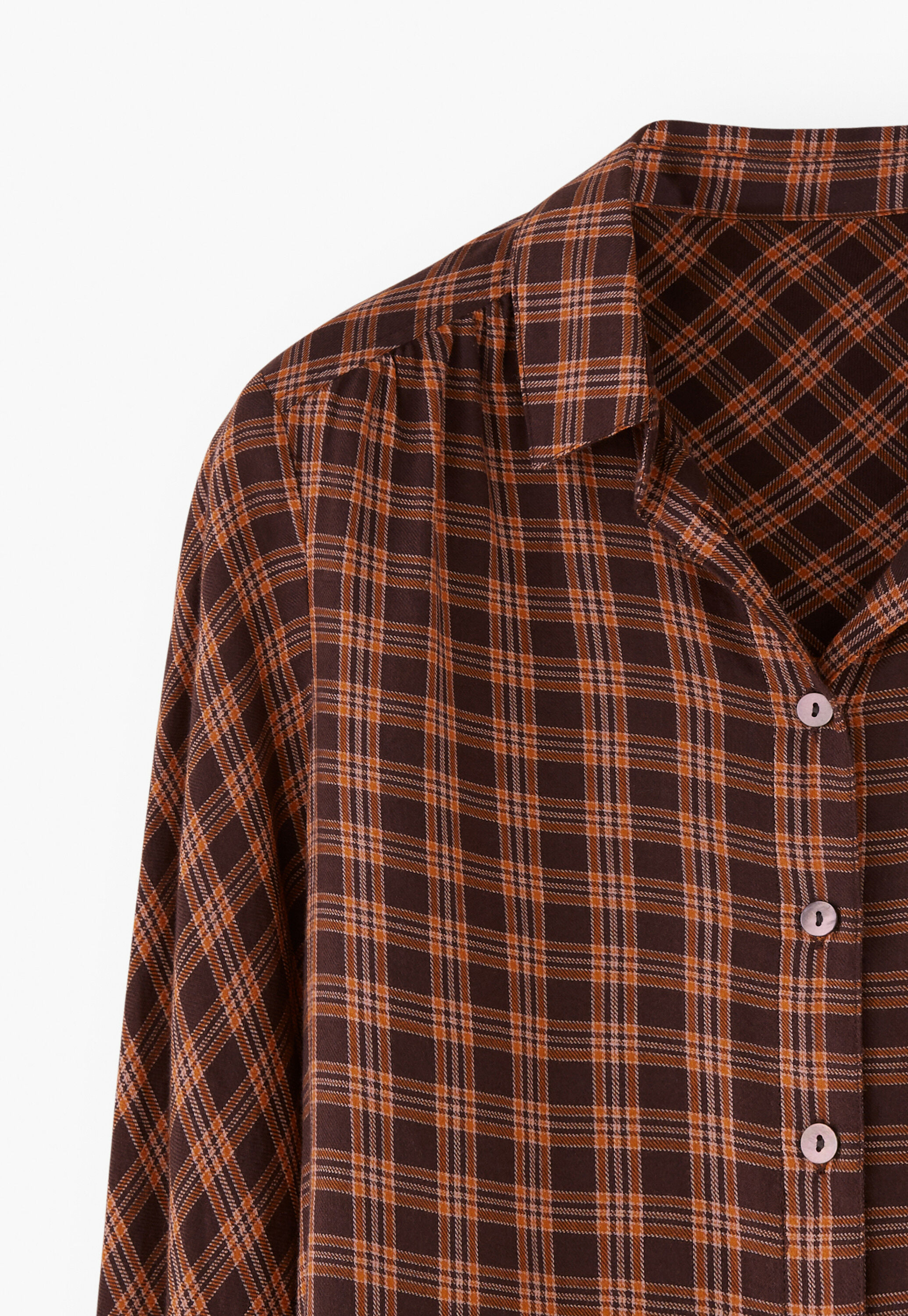 Checked shirt, Brown spice, large