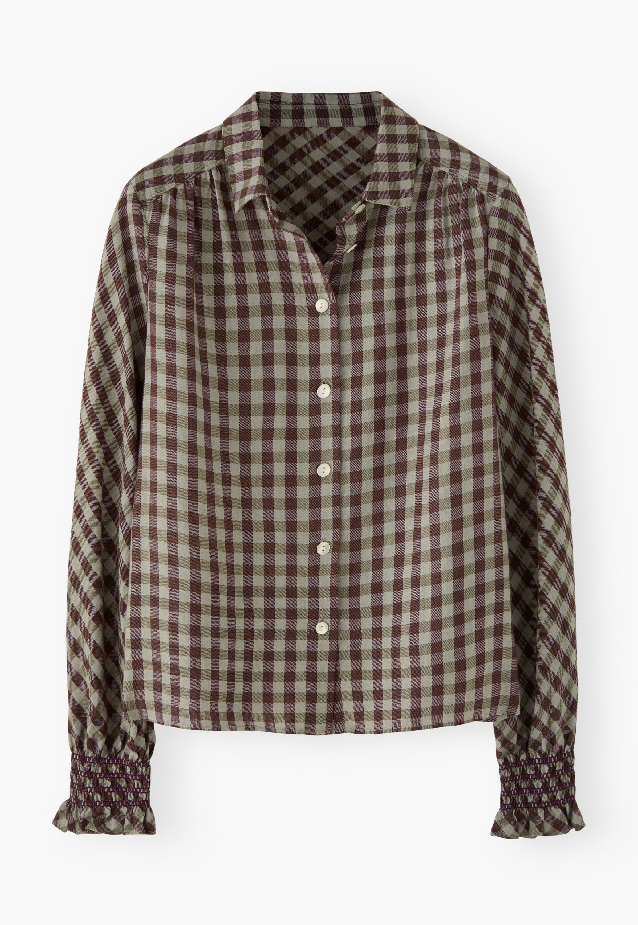 Checked shirt, Sage plum, large