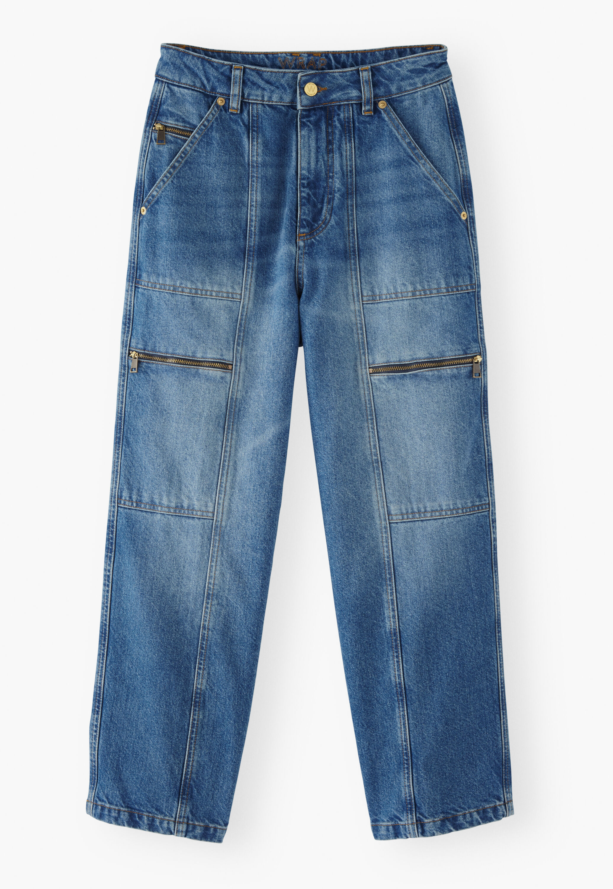 Patchwork horseshoe jeans