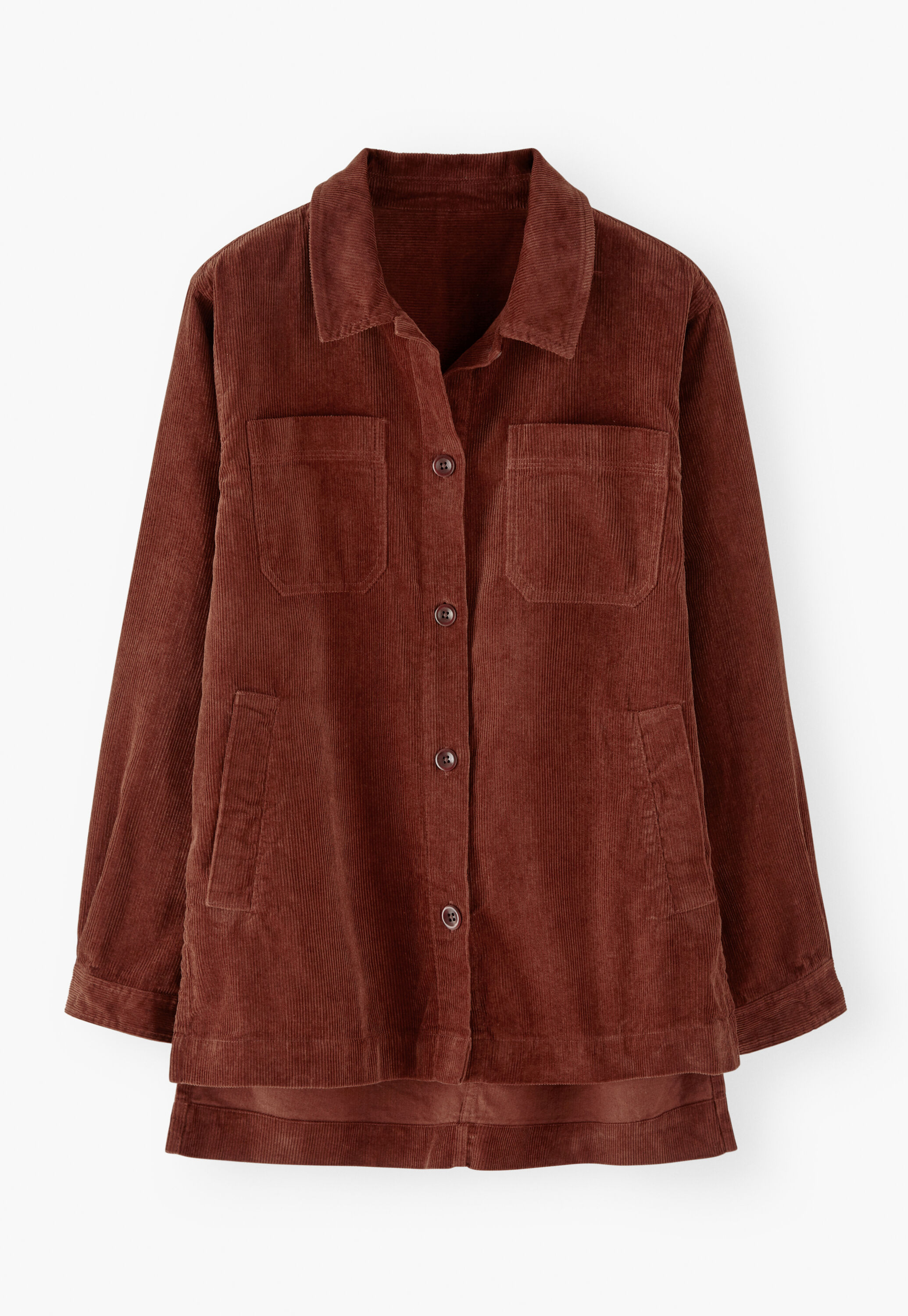 Oversized cord shacket