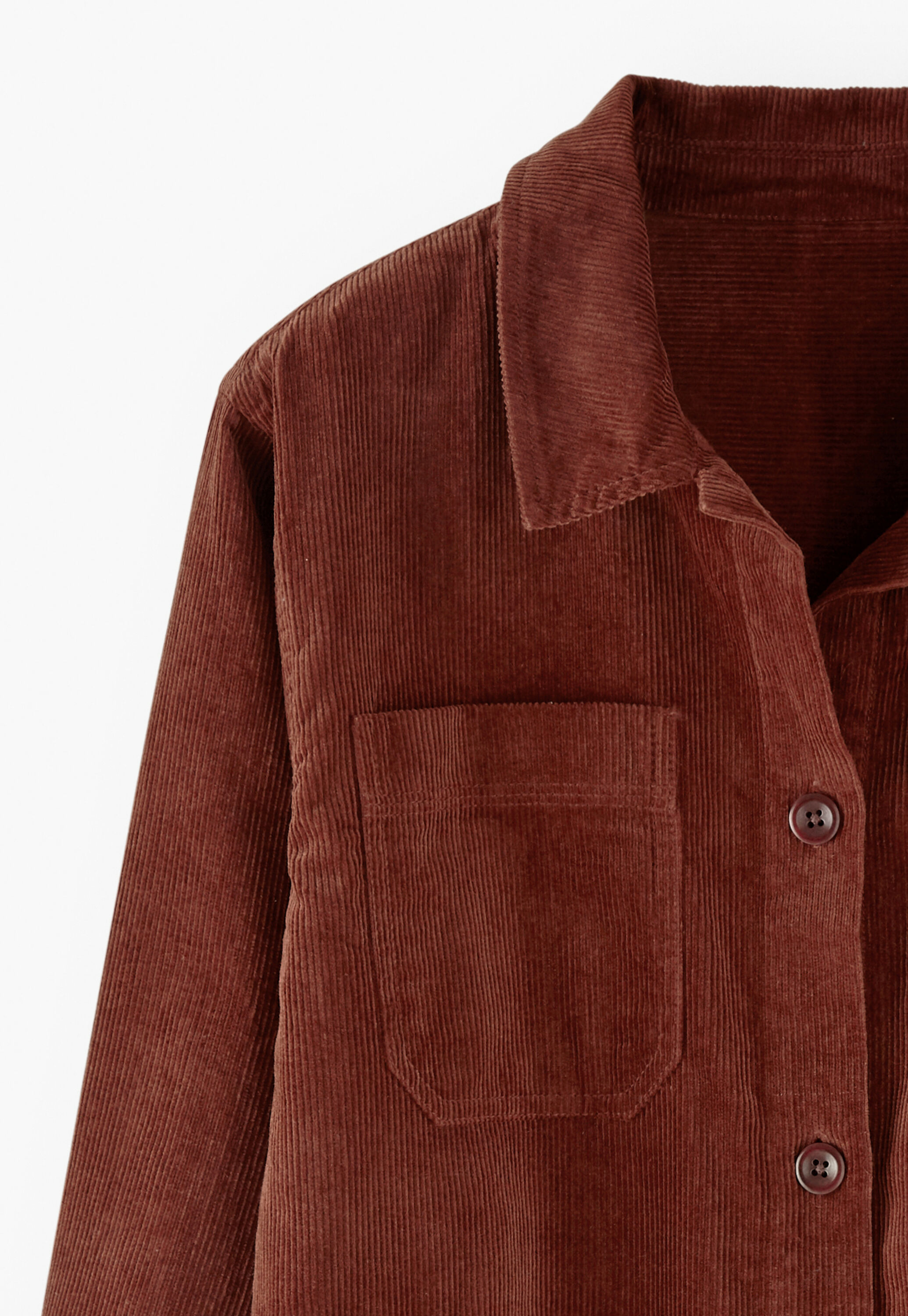Oversized cord shacket