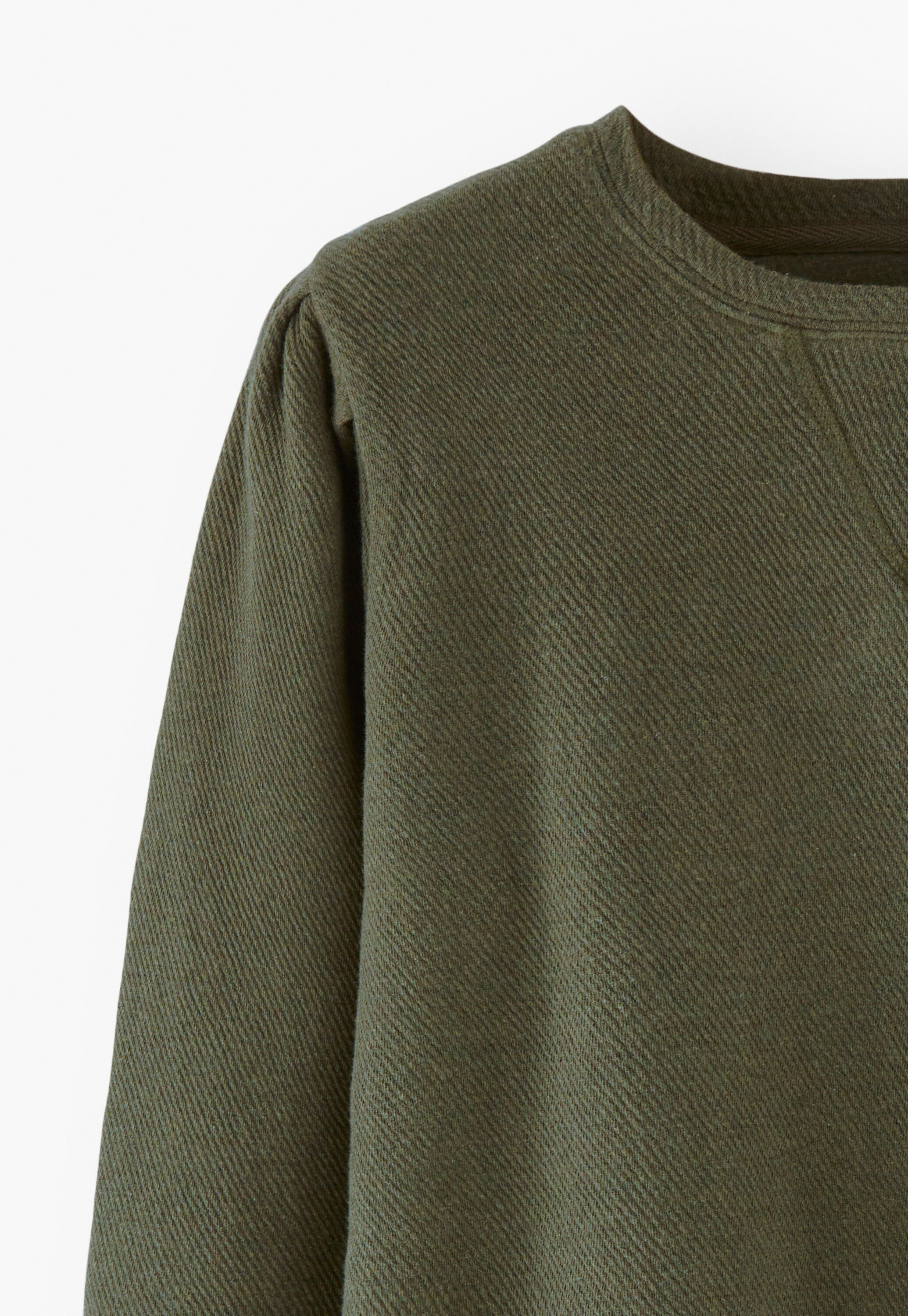 Pleat-sleeve sweatshirt