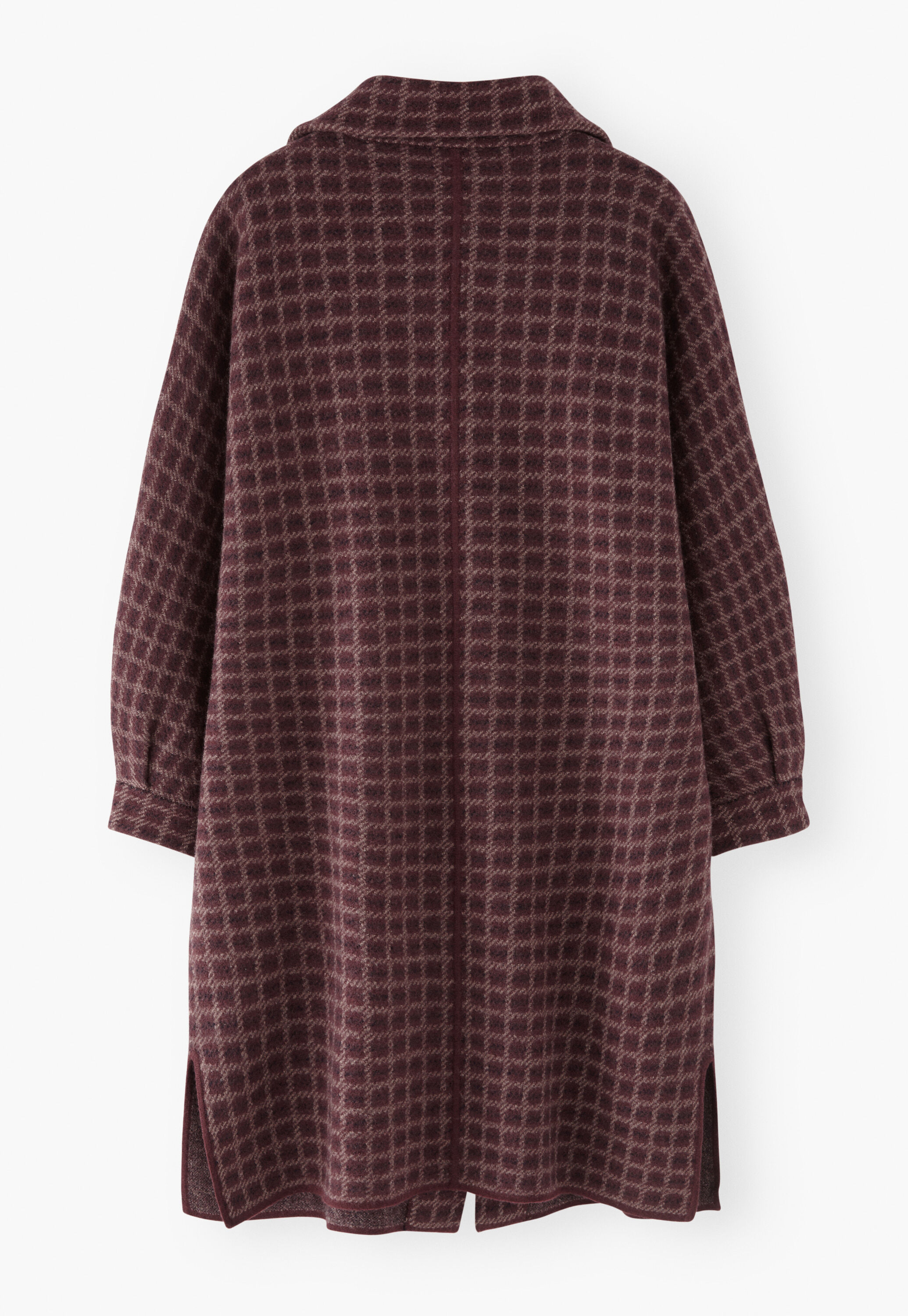 Checked jacket, Burgundy, large