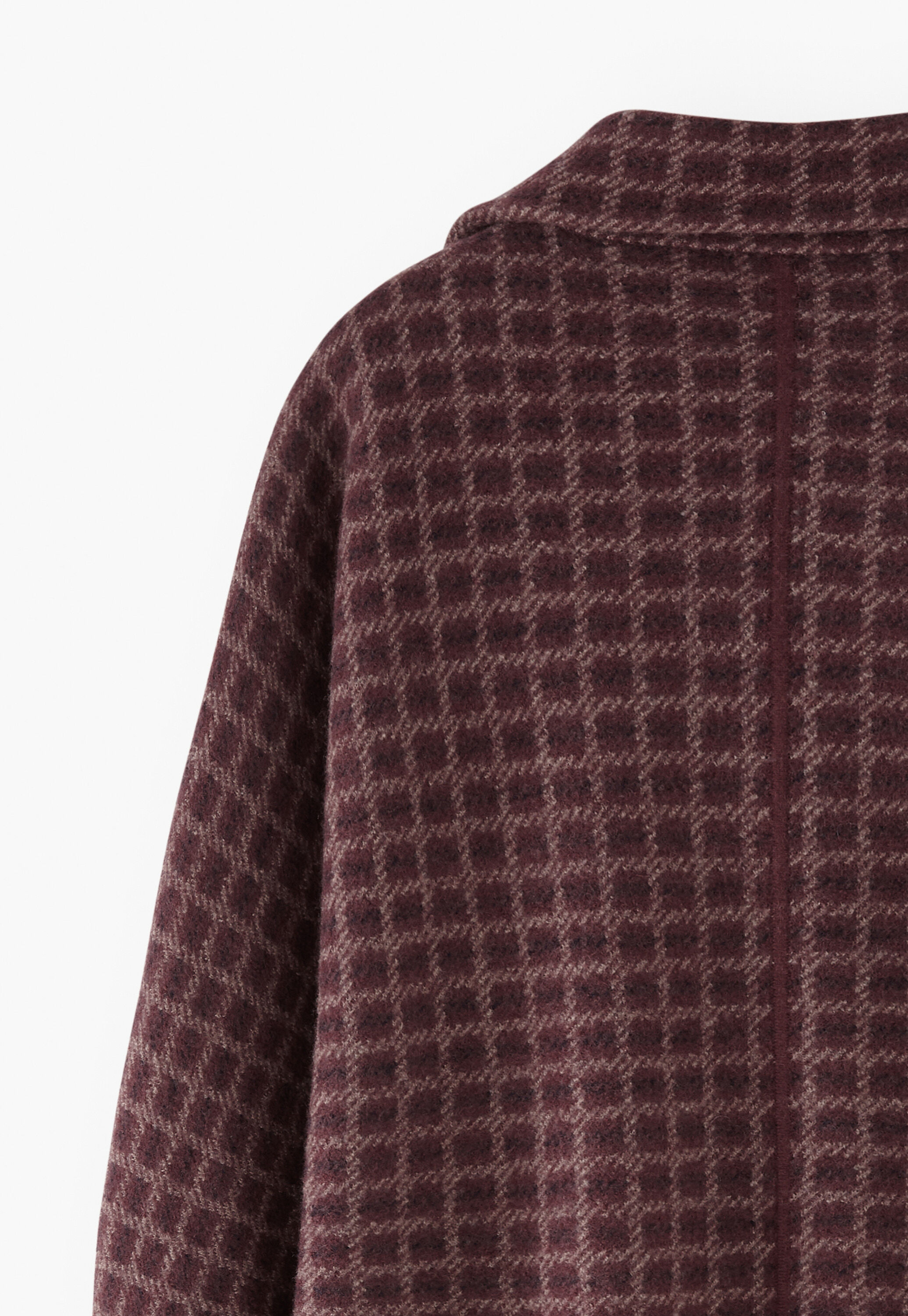 Checked jacket, Burgundy, large