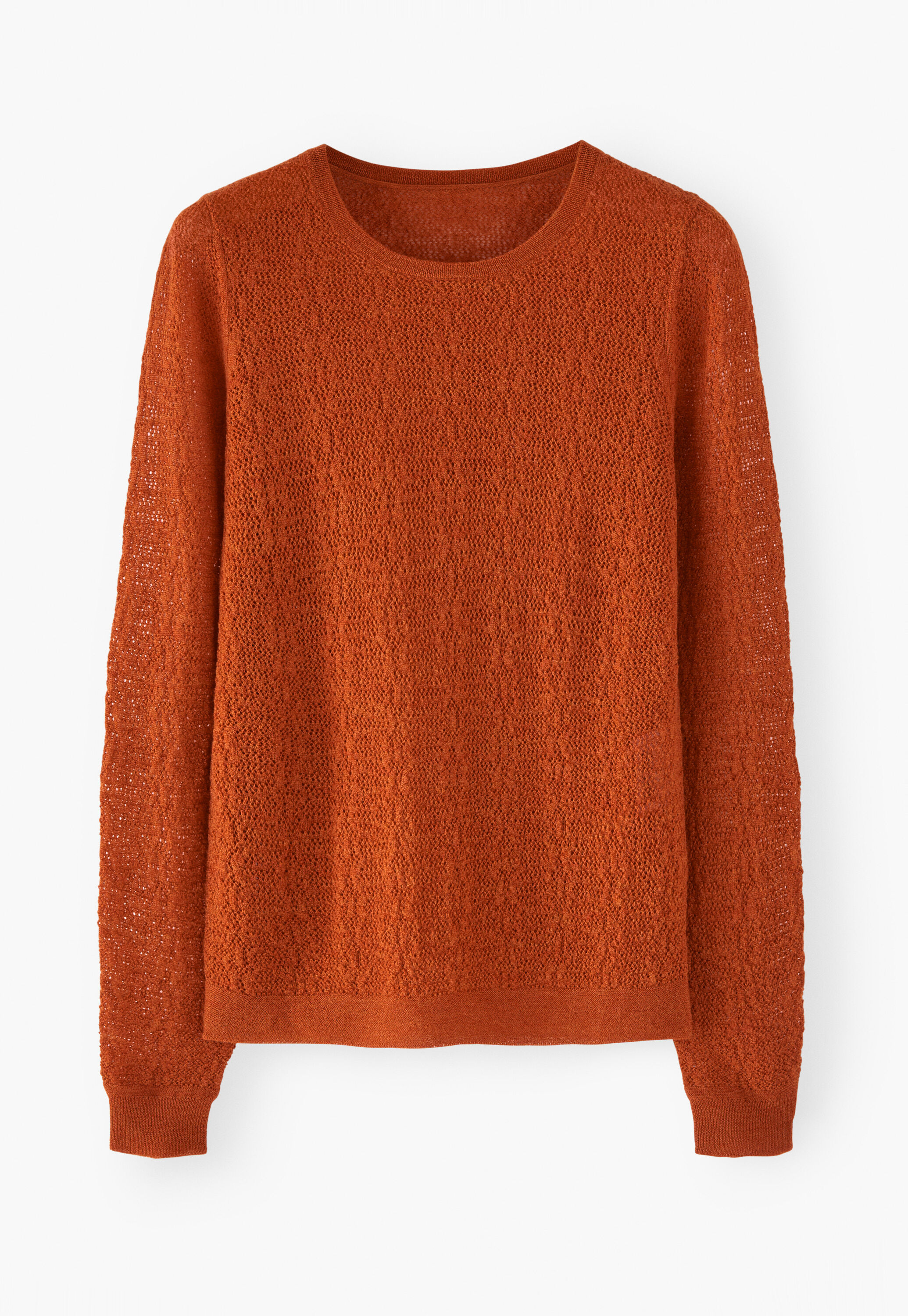 Lace-knit sweater, Orange flame, large