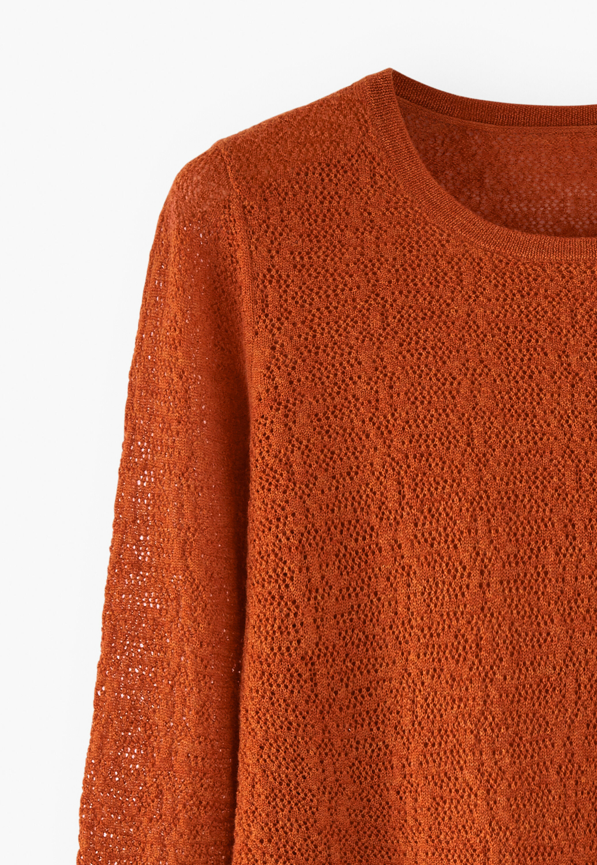 Lace-knit sweater, Orange flame, large