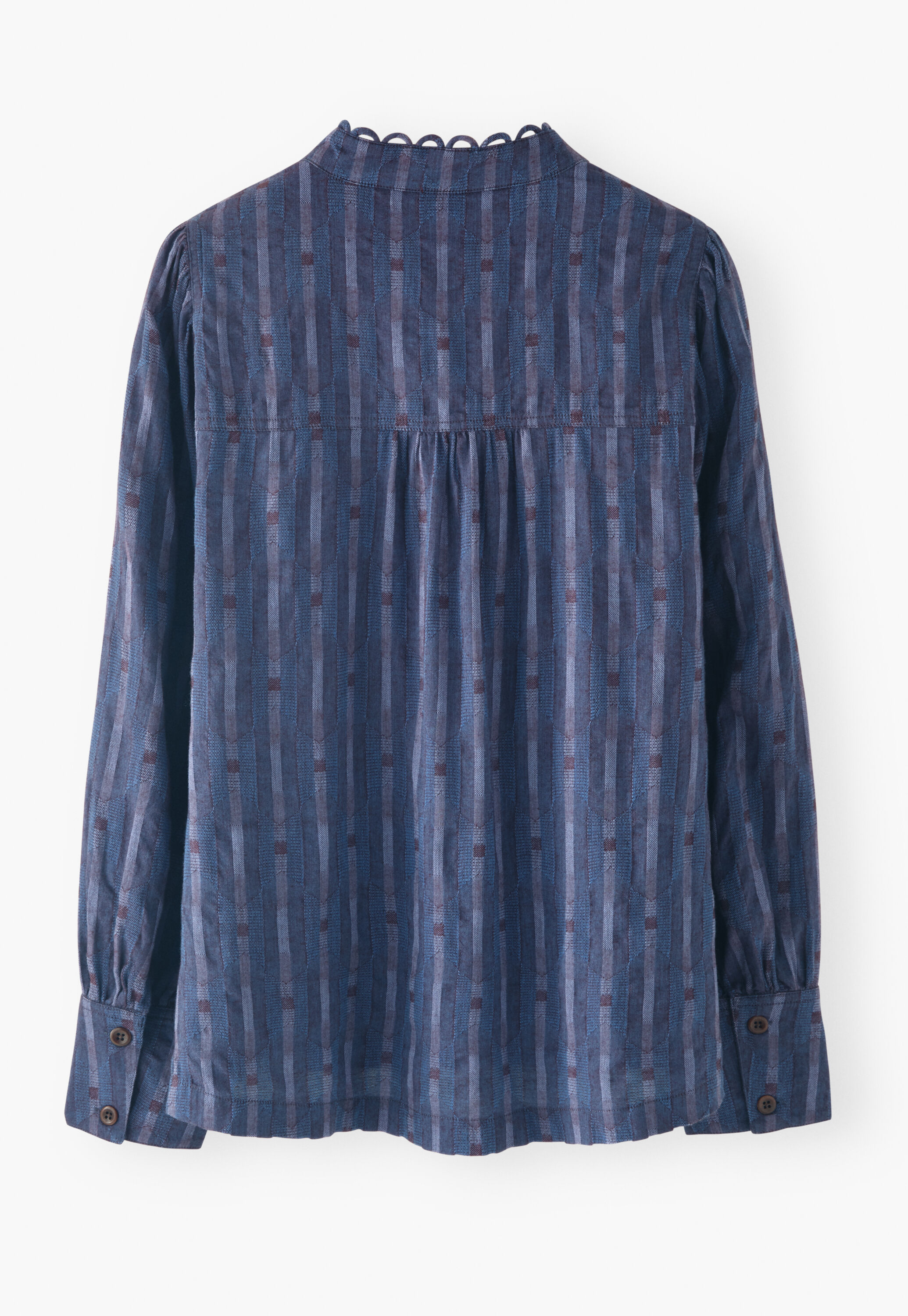 Lyocell & wool half-placket blouse