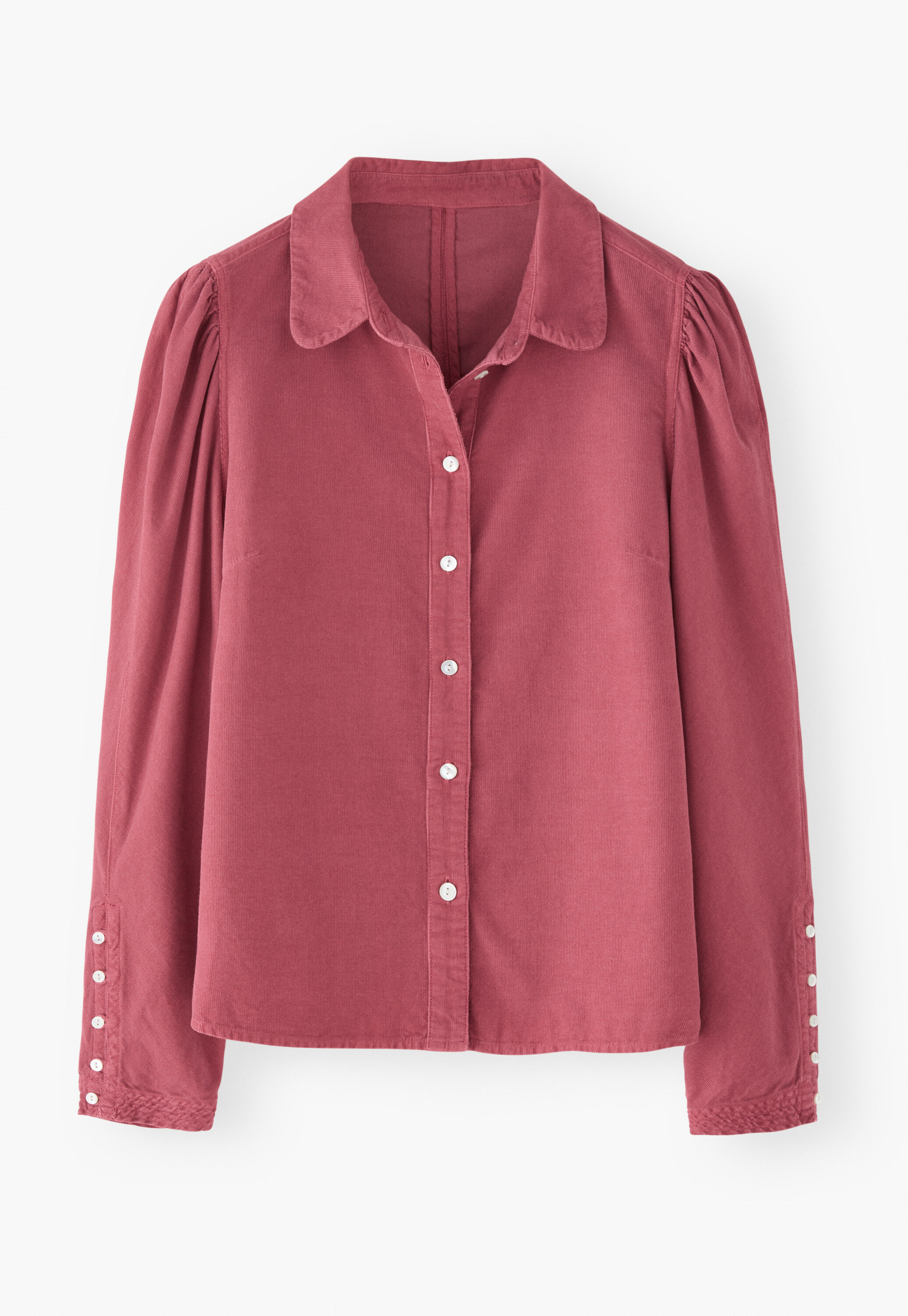 Button-through cord blouse, Dark rose, large