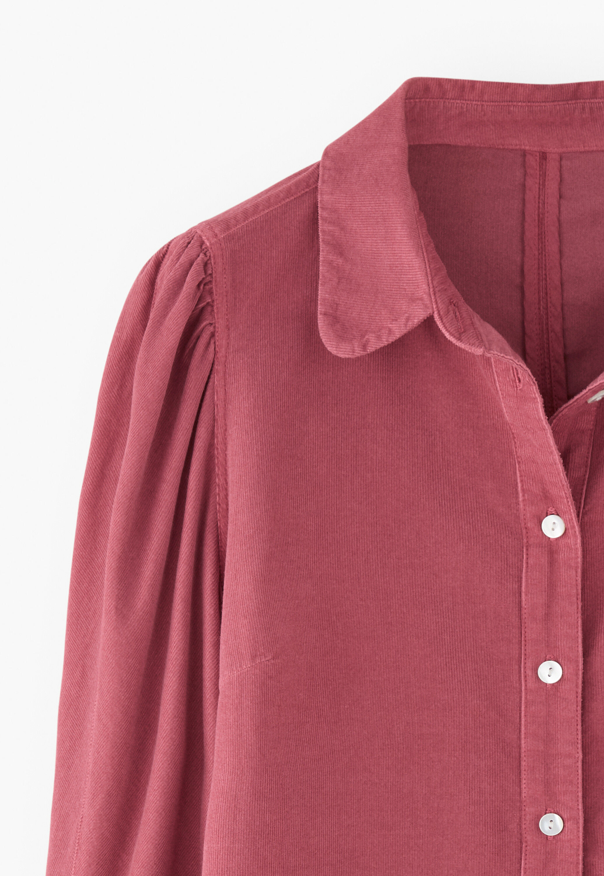 Button-through cord blouse, Dark rose, large