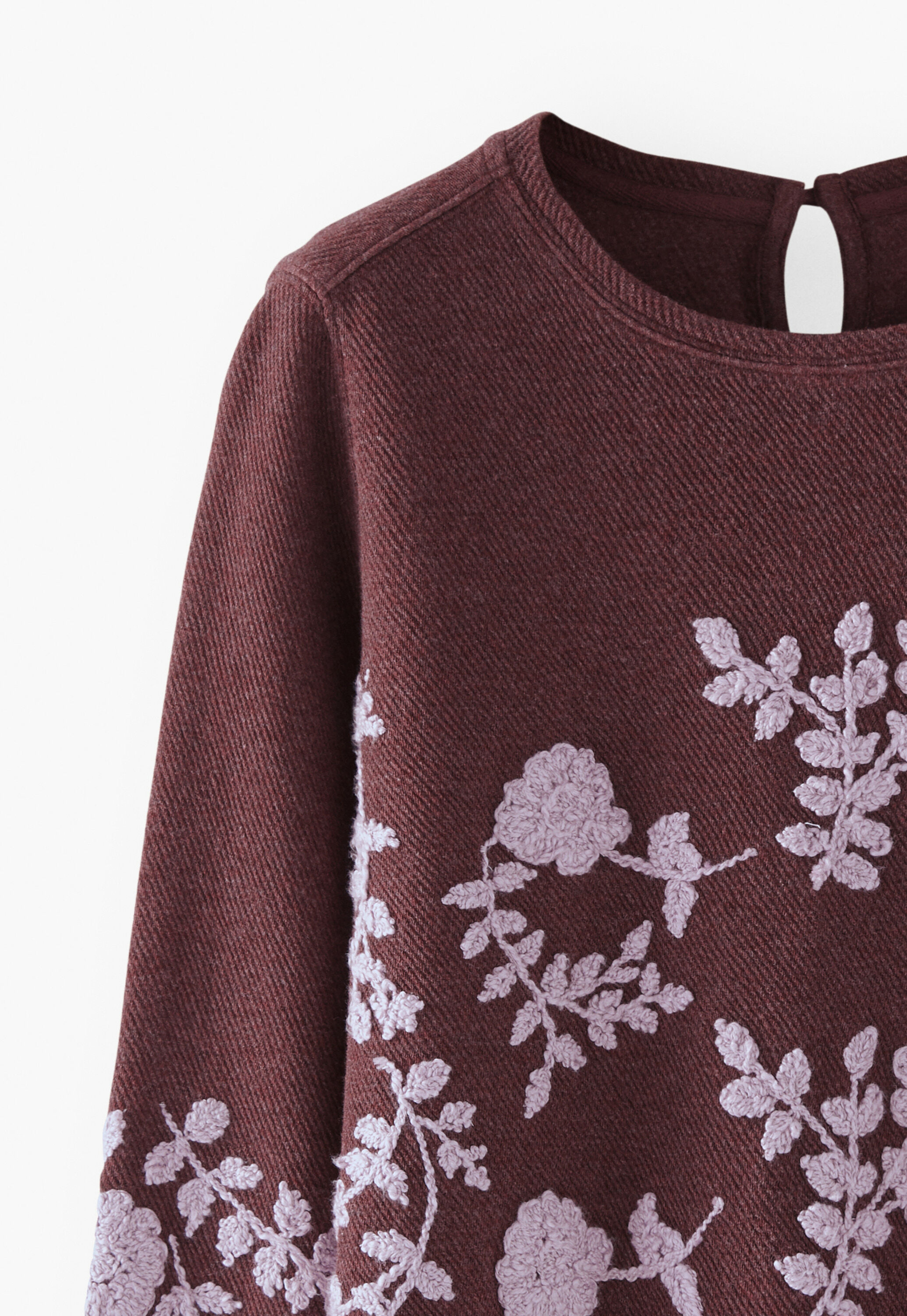 Embroidered sweatshirt, Wine, large