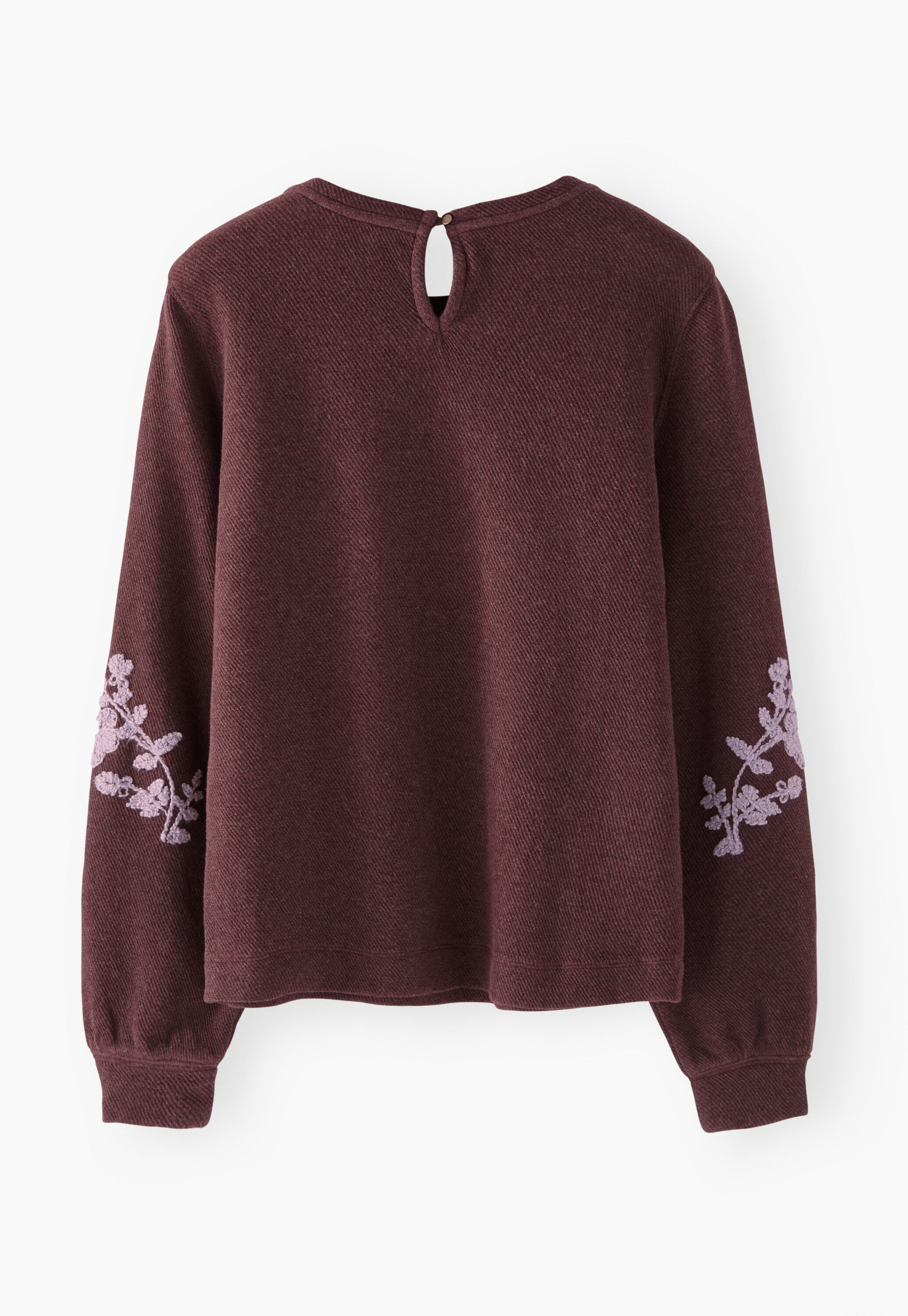 Embroidered sweatshirt, Wine, large