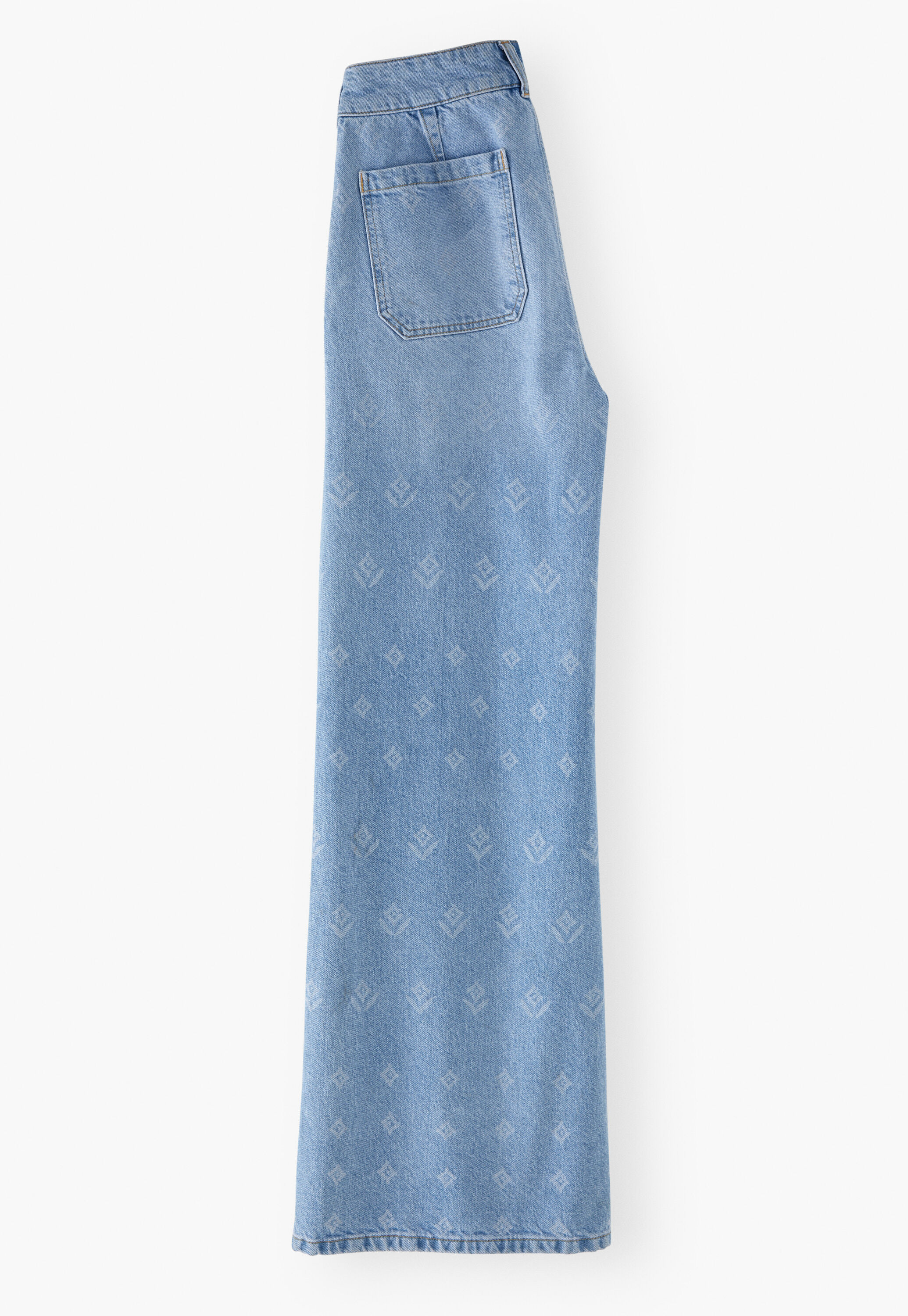 Lasered wide-leg jeans