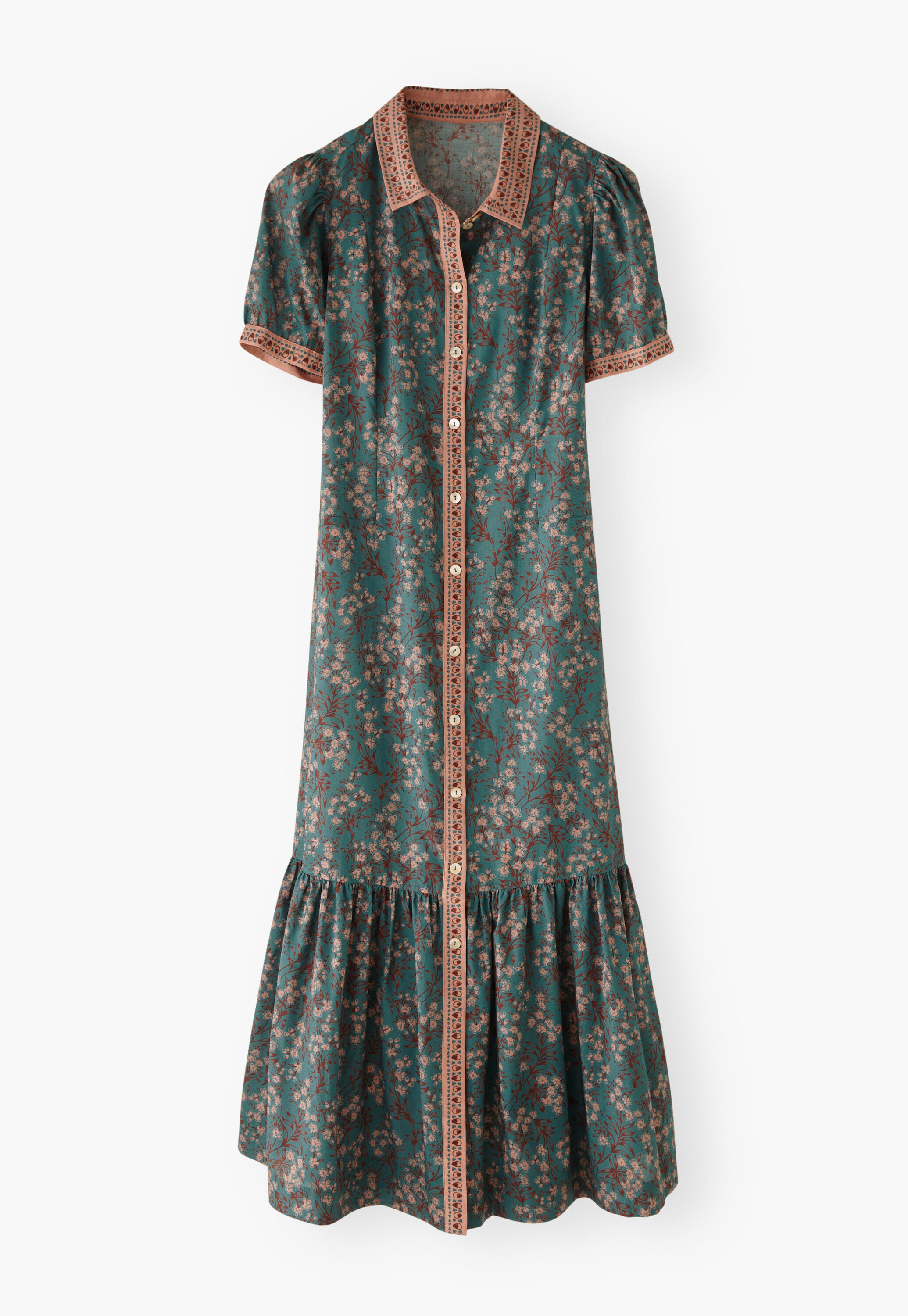 Printed button-through dress