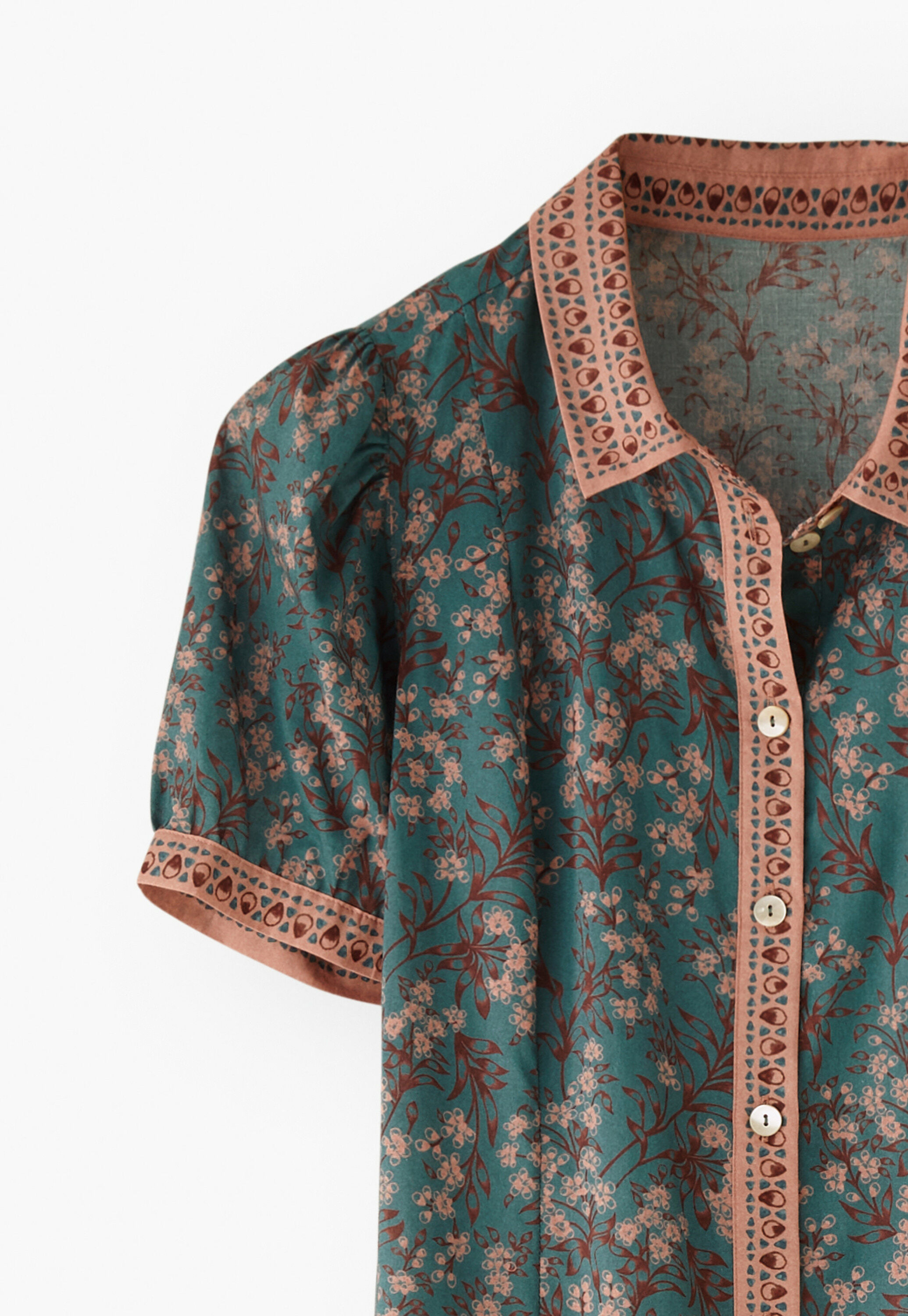 Printed button-through dress