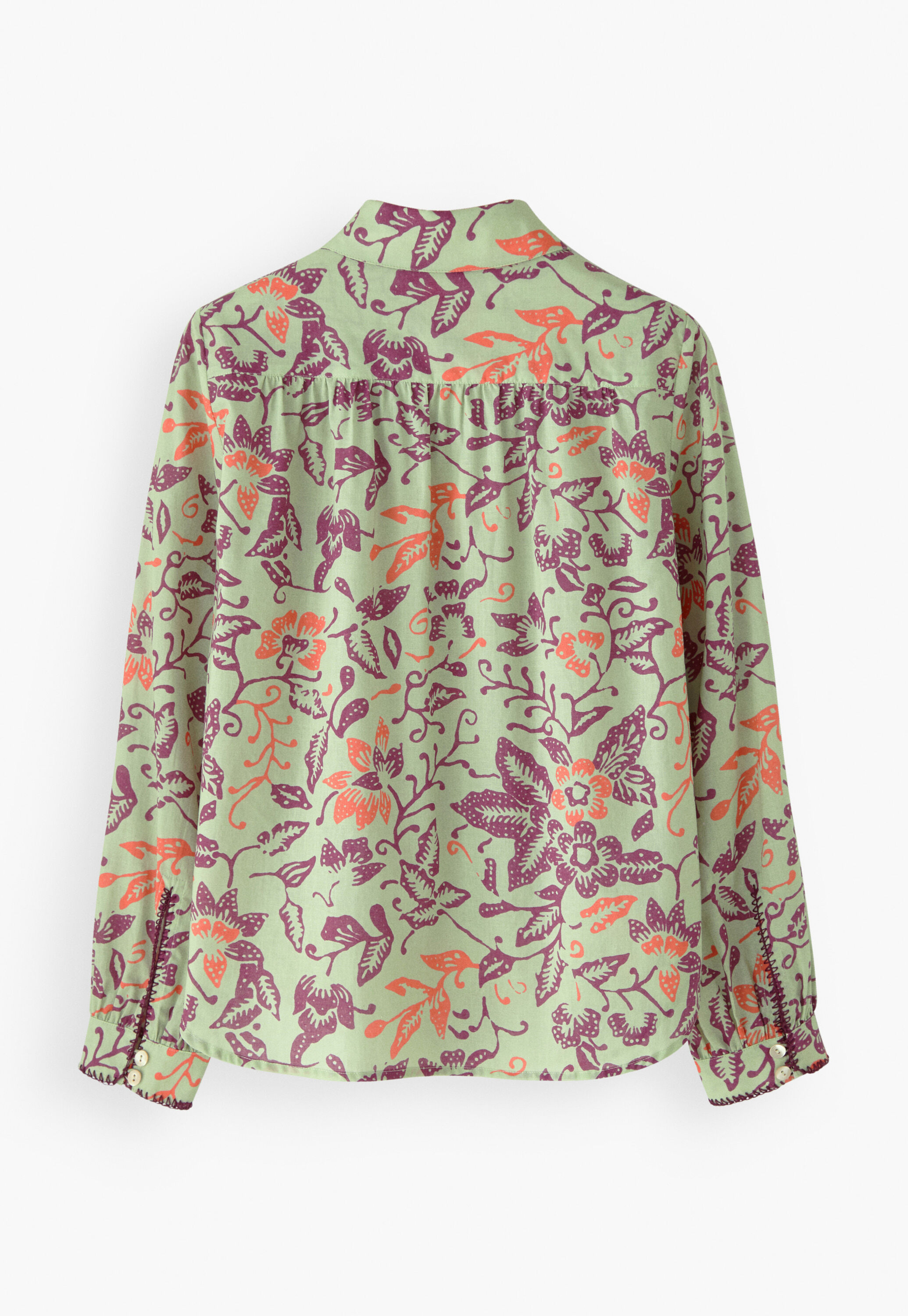 Printed shirring detail shirt