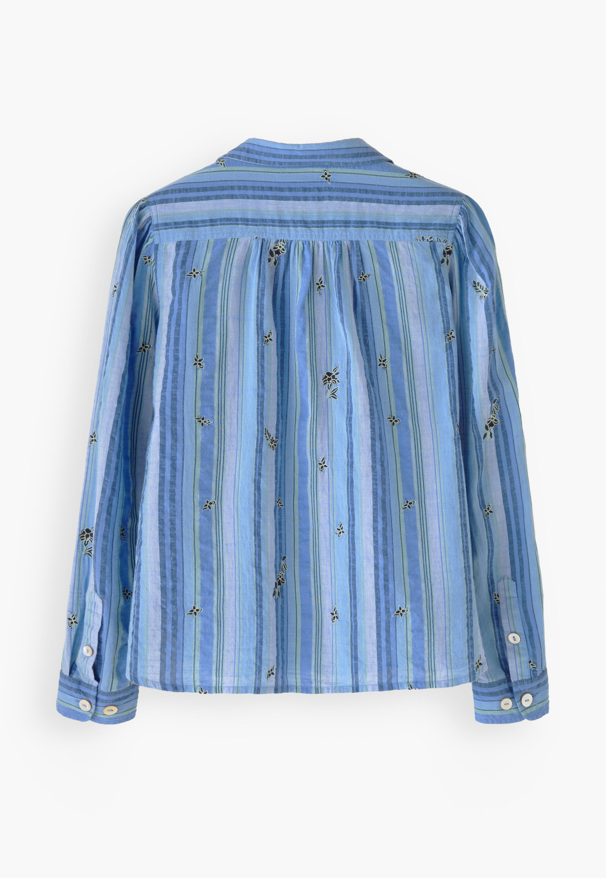 Embroidered striped shirt