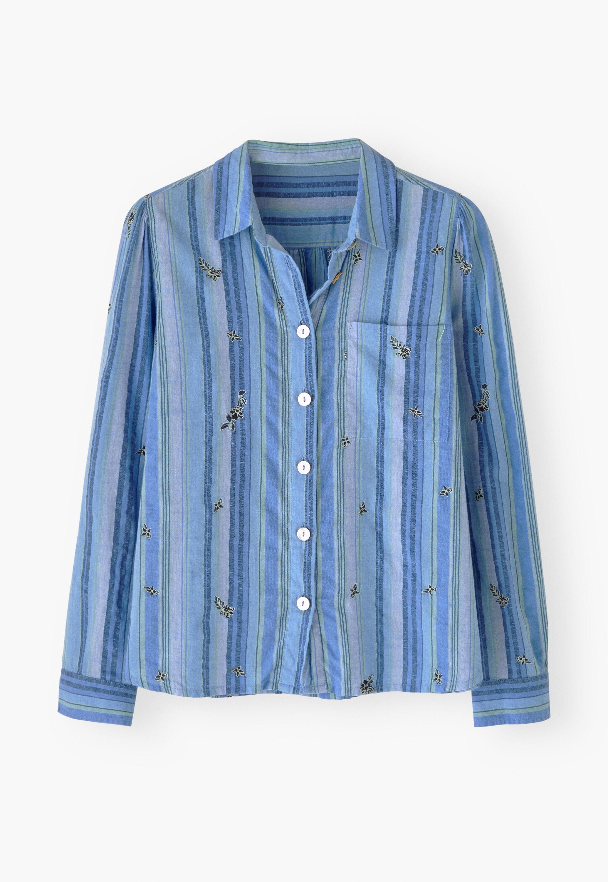 Embroidered striped shirt