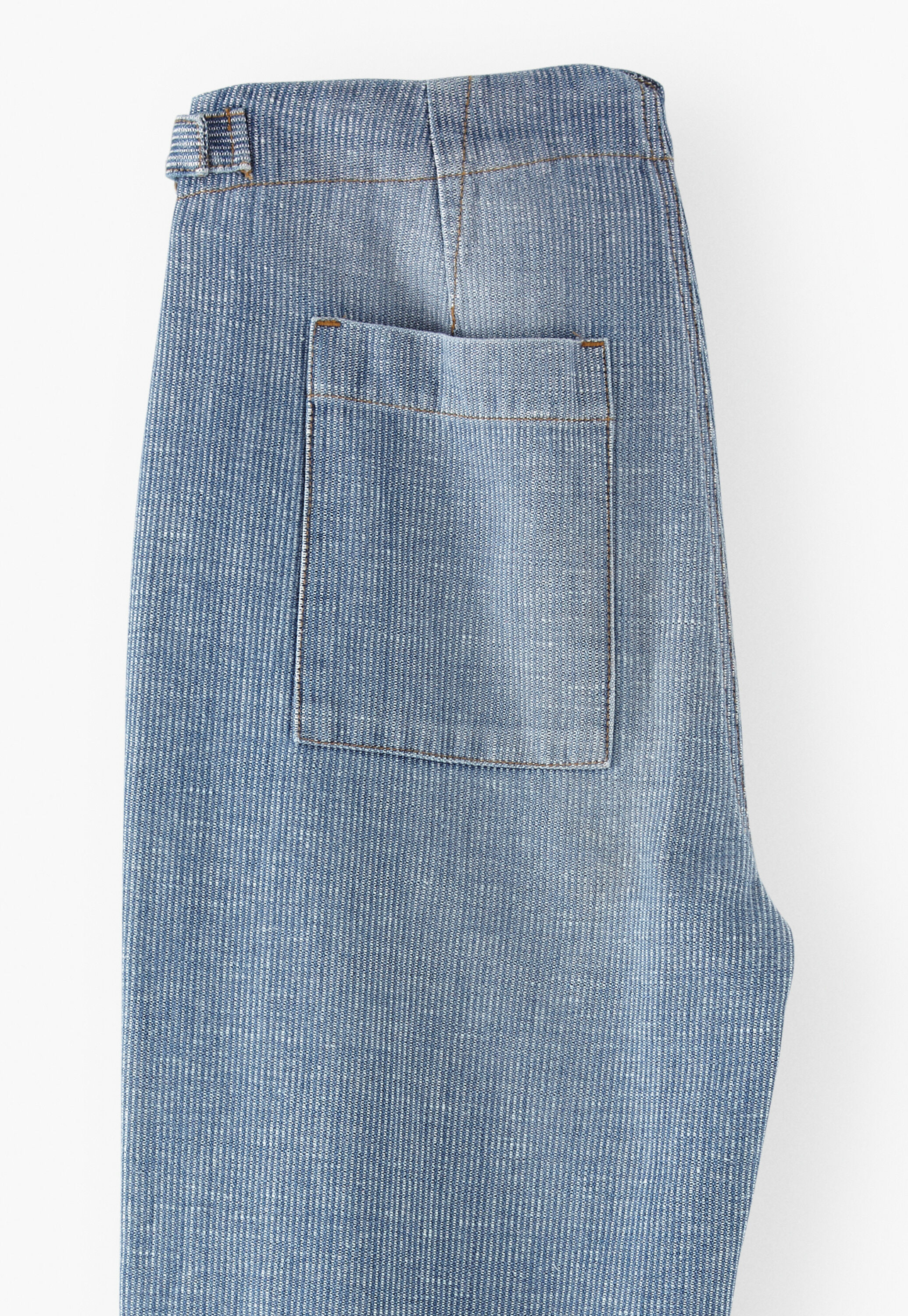Barrel-leg striped trousers