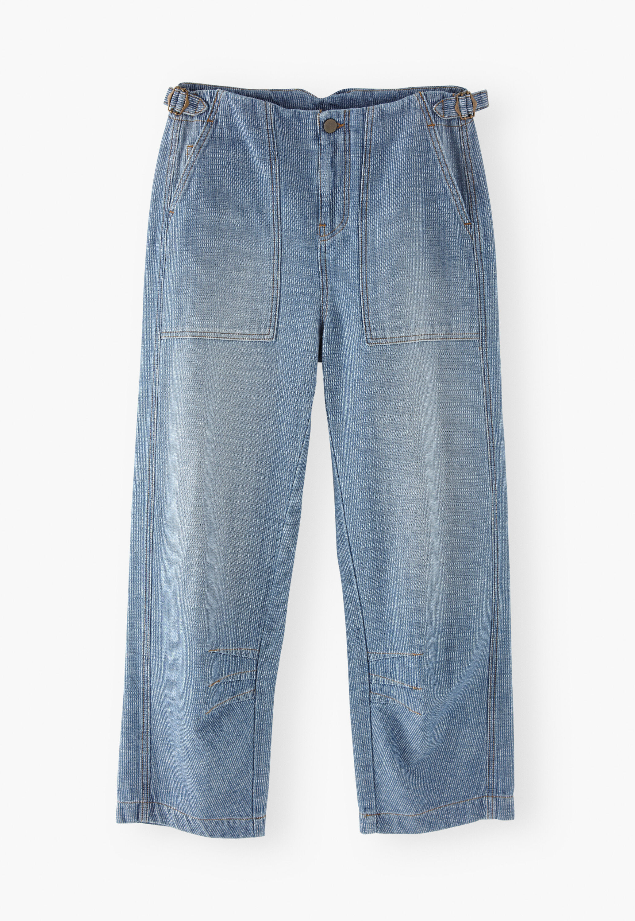 Barrel-leg striped trousers