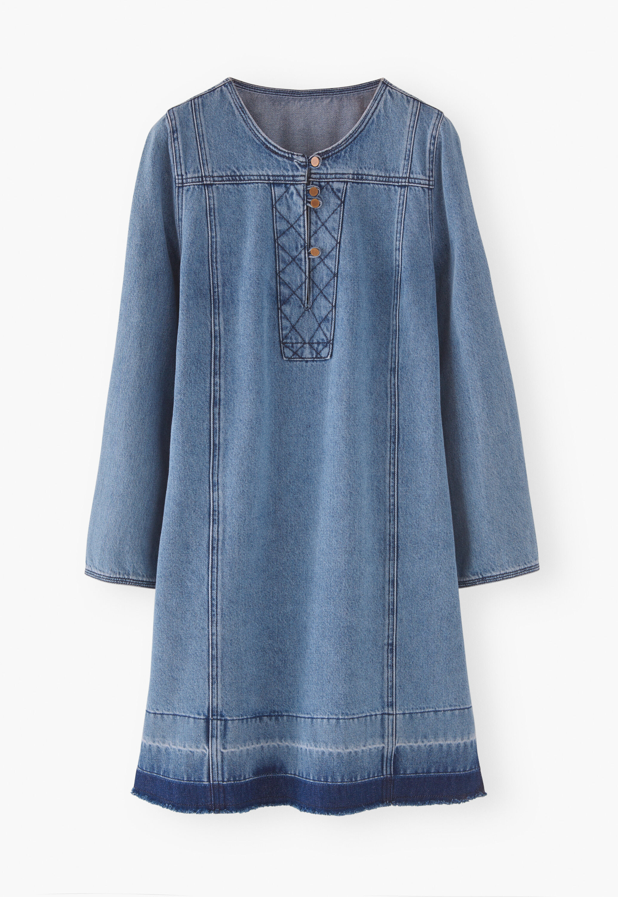 Denim shift-dress